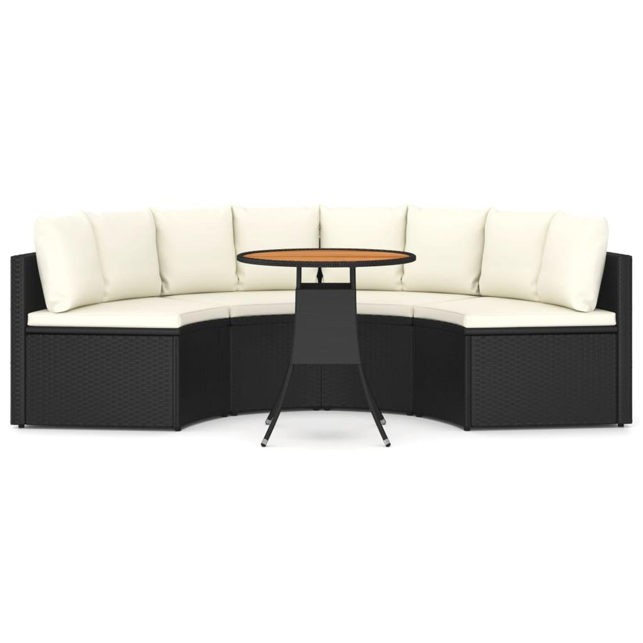 Voir la diapositive 3 : VIDAXL Salon de jardin 5 pcs avec coussins Resine tressee Noir