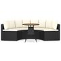 Voir la diapositive 3 : VIDAXL Salon de jardin 5 pcs avec coussins Resine tressee Noir