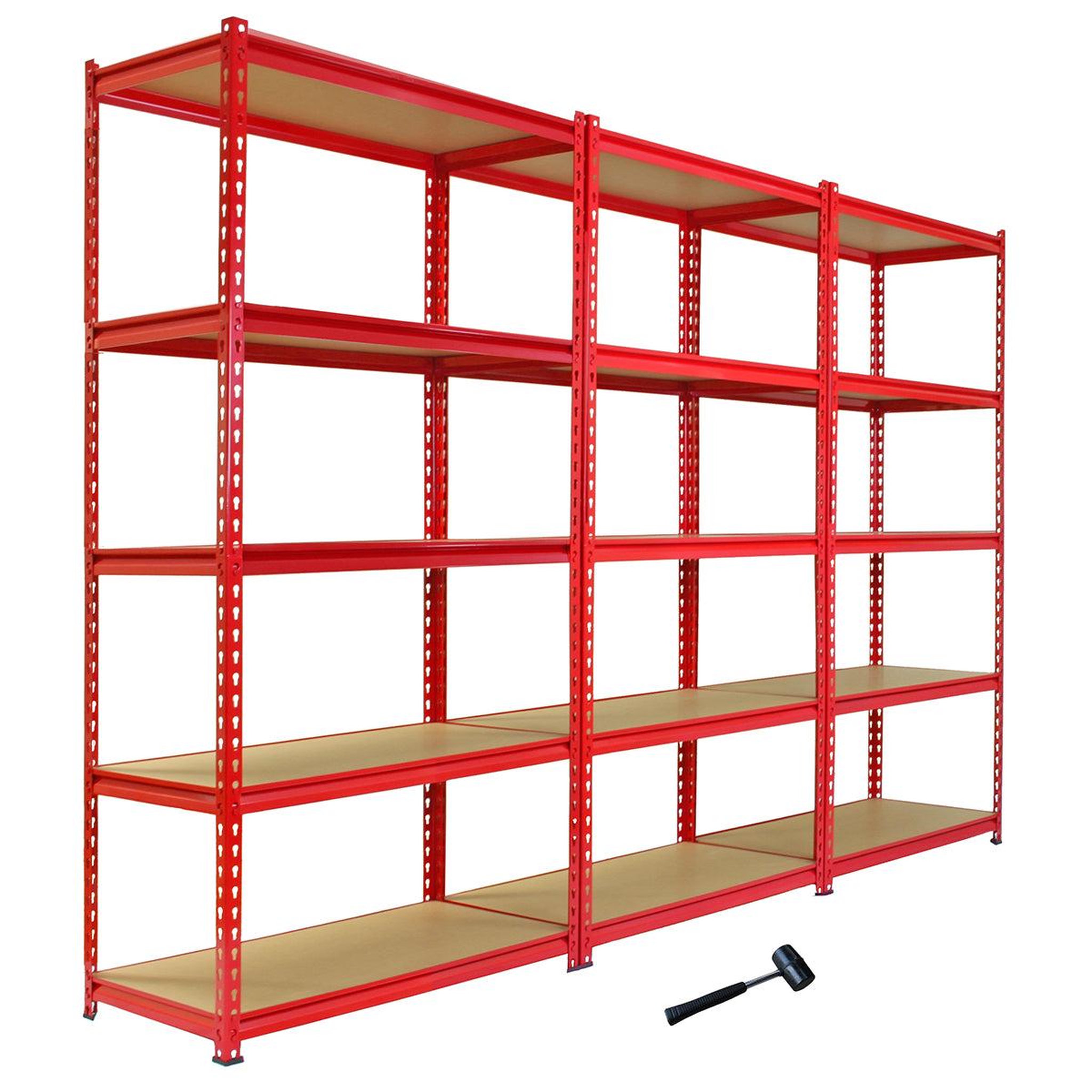 MONSTER RACKING 3 rayonnages z-rax en acier rouge 90cm x 45cm x 183cm