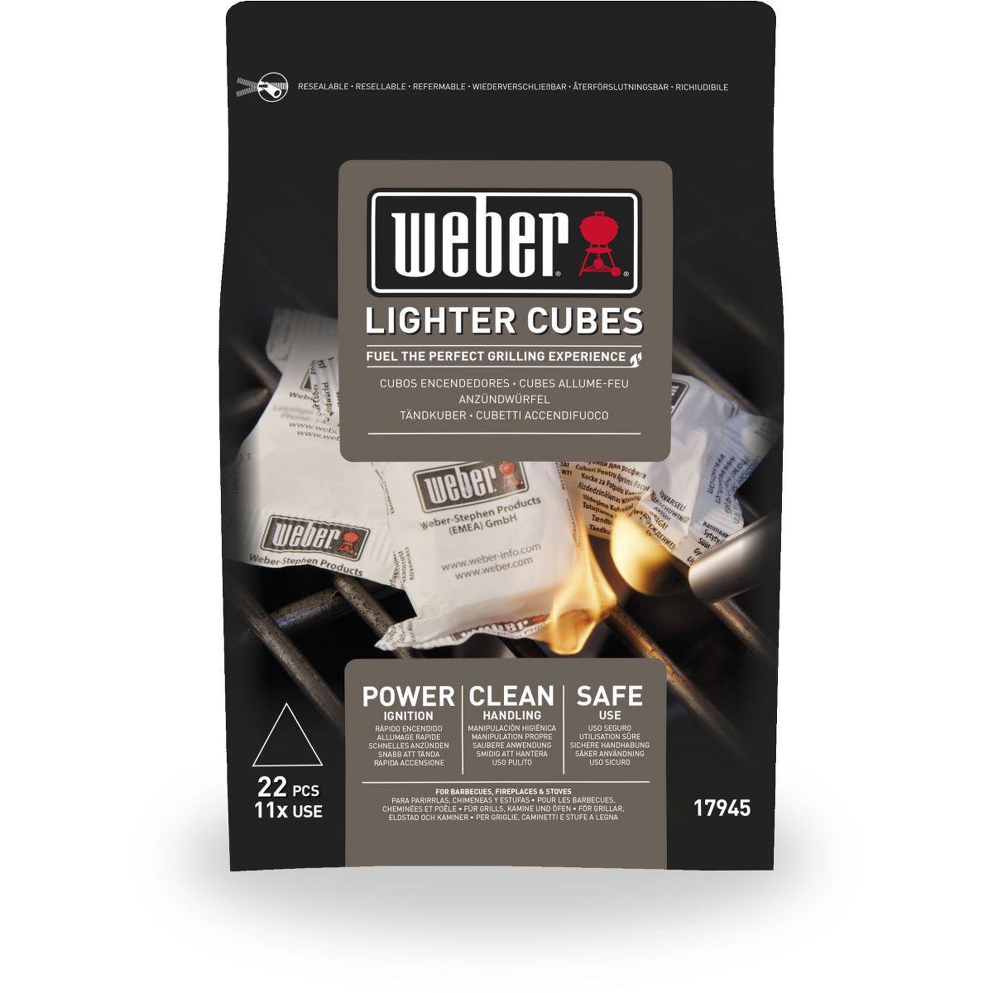 Voir la diapositive 2 : Weber Allume feu de 22 cubes allume-feux blancs