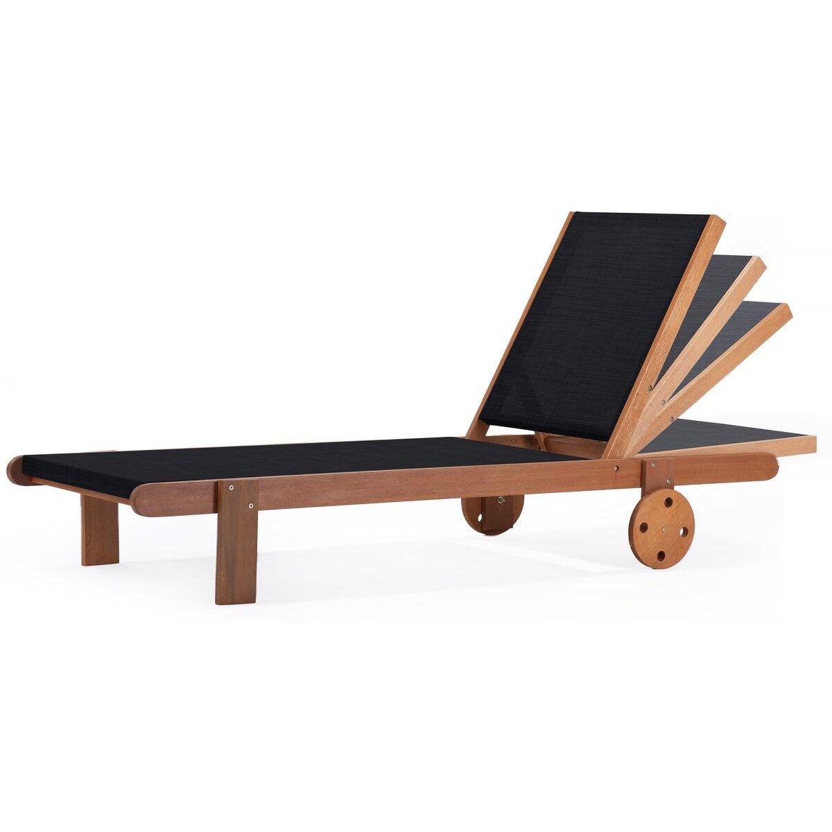 Habitat et Jardin Bain de Soleil en bois exotique  Saïgon  - Maple - Noir