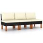 Voir la diapositive 2 : VIDAXL Canapes centraux 3 pcs Resine tressee et bois d'eucalyptus