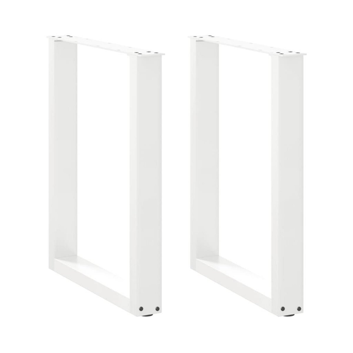 VIDAXL Pieds de table a manger forme de U 2 pcs blanc 70x(72-73) cm