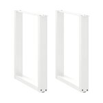 VIDAXL Pieds de table a manger forme de U 2 pcs blanc 70x(72-73) cm