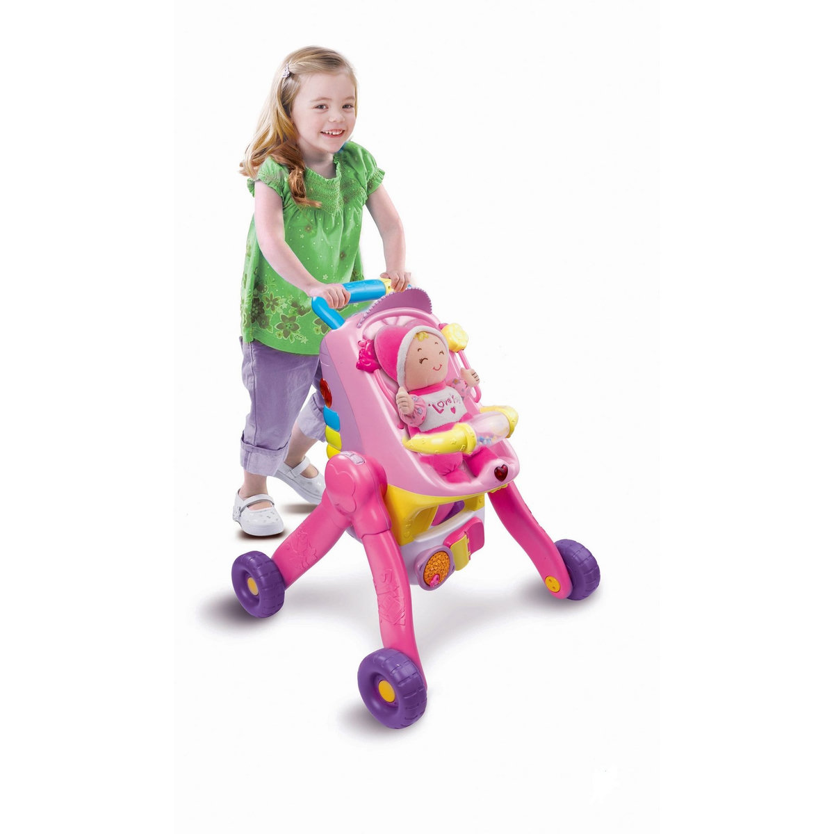 VTECH Poussette 3 en 1 interactive - Little Love