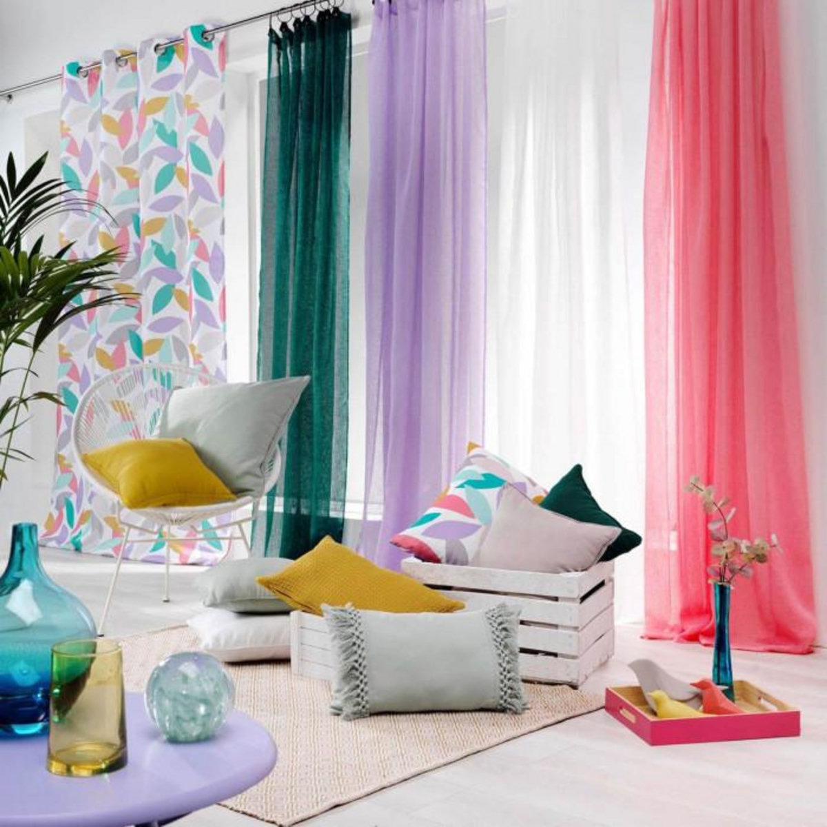 Paris Prix Rideau à Œillets Imprimé  Fantasia  140x260cm Multicolore