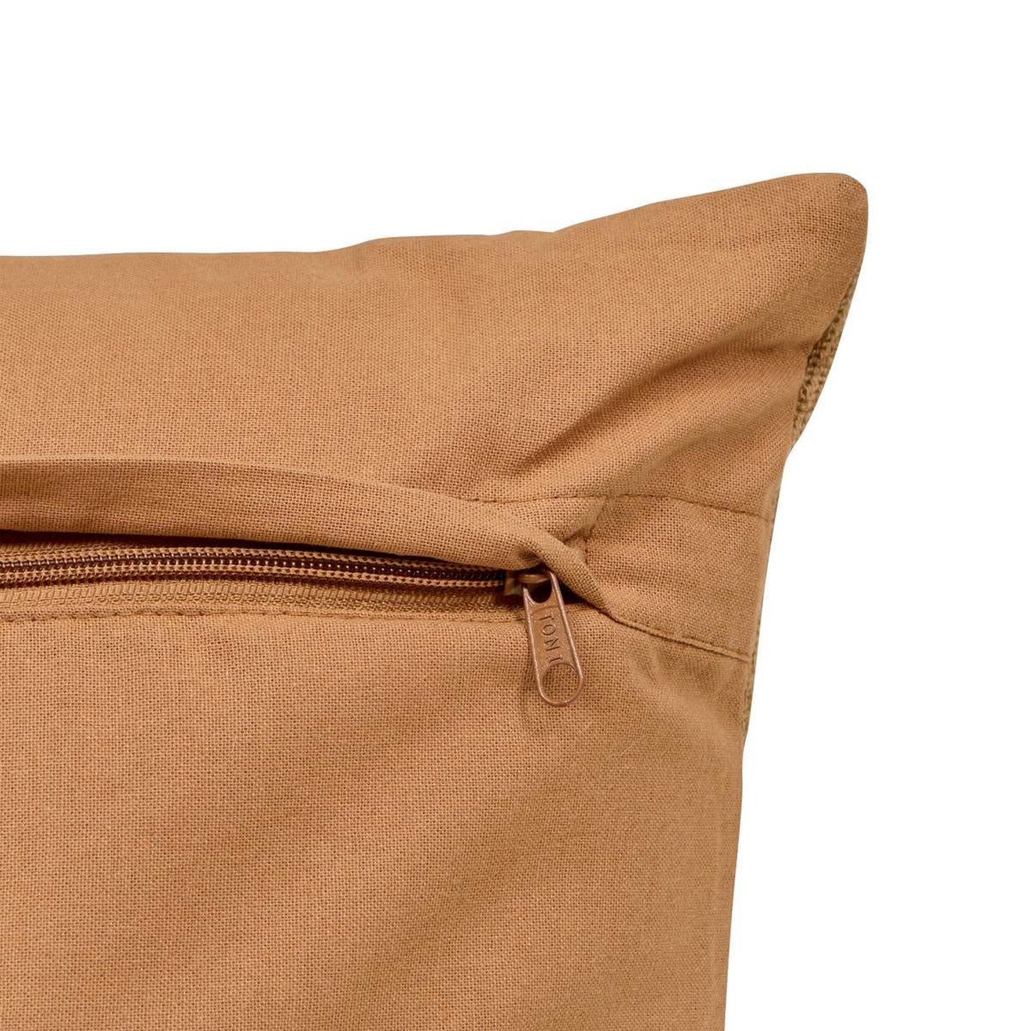 Voir la diapositive 3 : ATMOSPHERA Coussin déco brodé  hary  35x75cm caramel