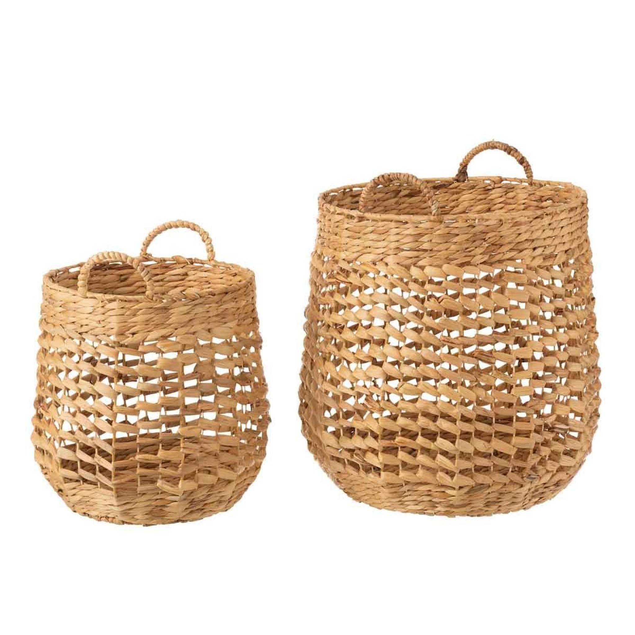 Voir la diapositive 2 : J-LINE Lot de 2 Paniers Déco  Compact  46cm Beige