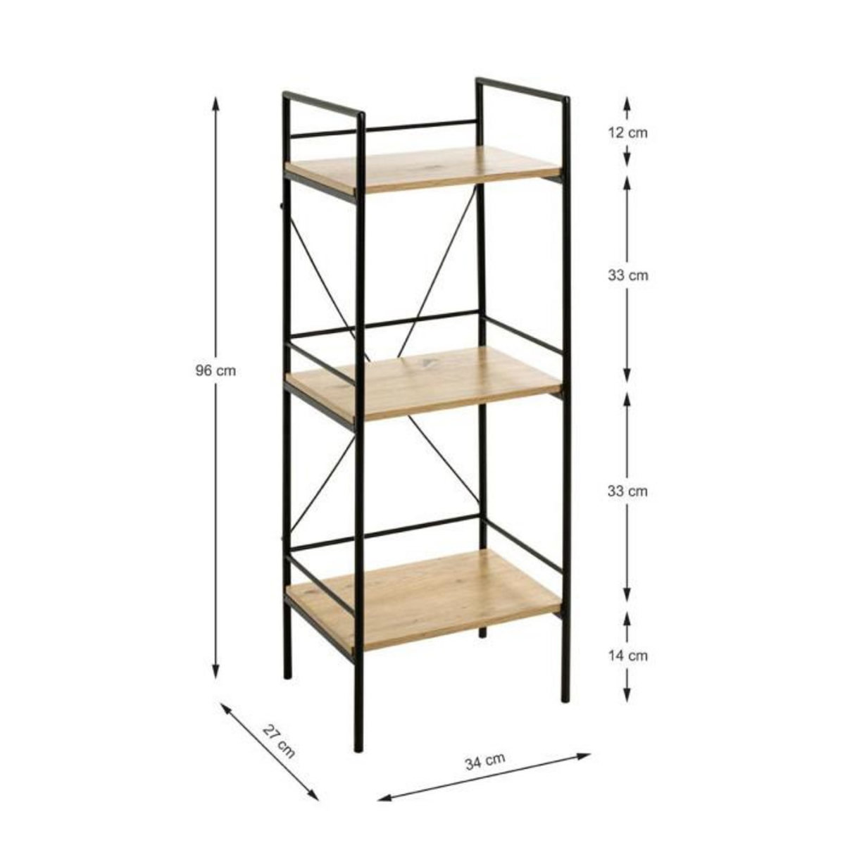 Paris Prix Étagère de Salle de Bain  Candico  96cm Chêne
