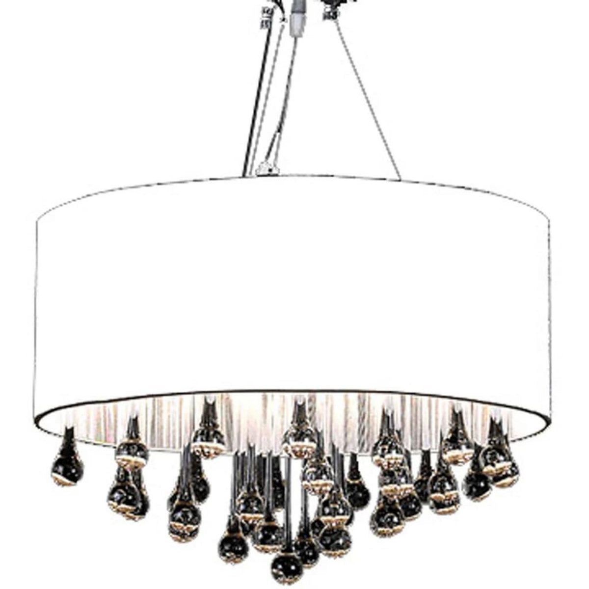 VIDAXL Lustre avec 85 cristaux Blanc