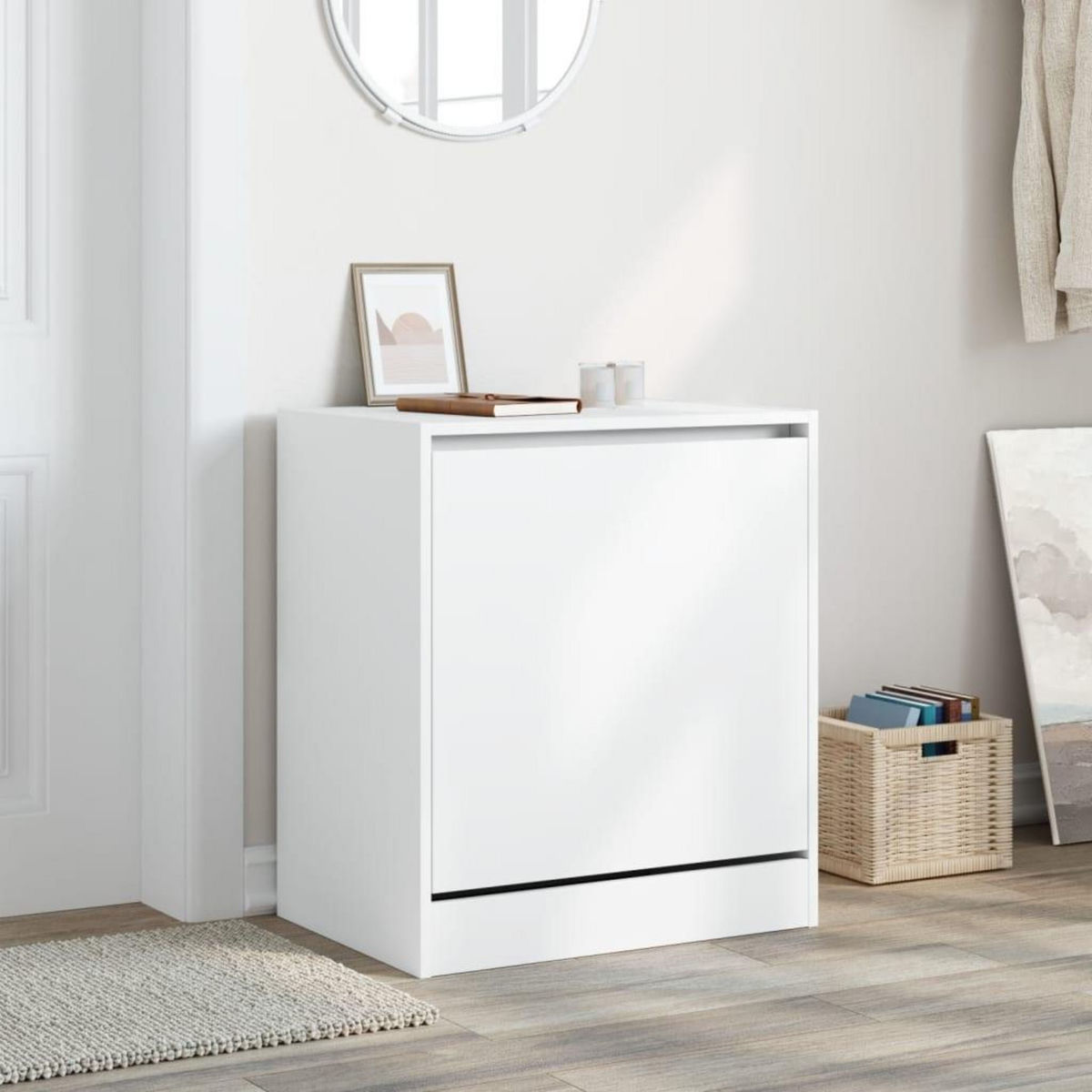 VIDAXL Armoire a chaussures blanc 60x42x69 cm bois d'ingenierie
