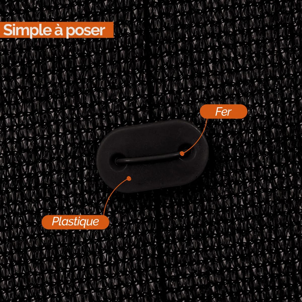 LINXOR Lot de 20 kits de kits de fixation pour brise vue, canisse anti-UV