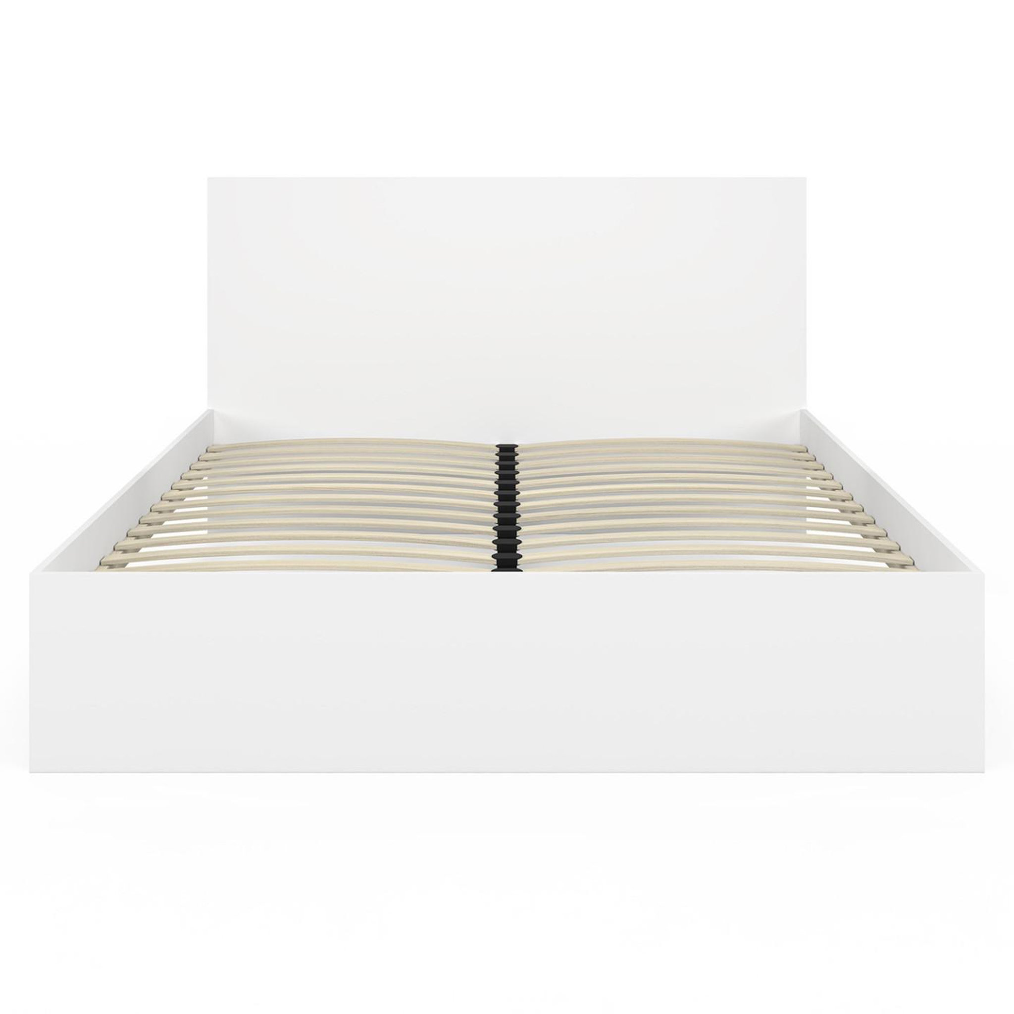Voir la diapositive 3 : ID MARKET Lit double omaha avec tête de lit et sommier 160 x 200 cm blanc