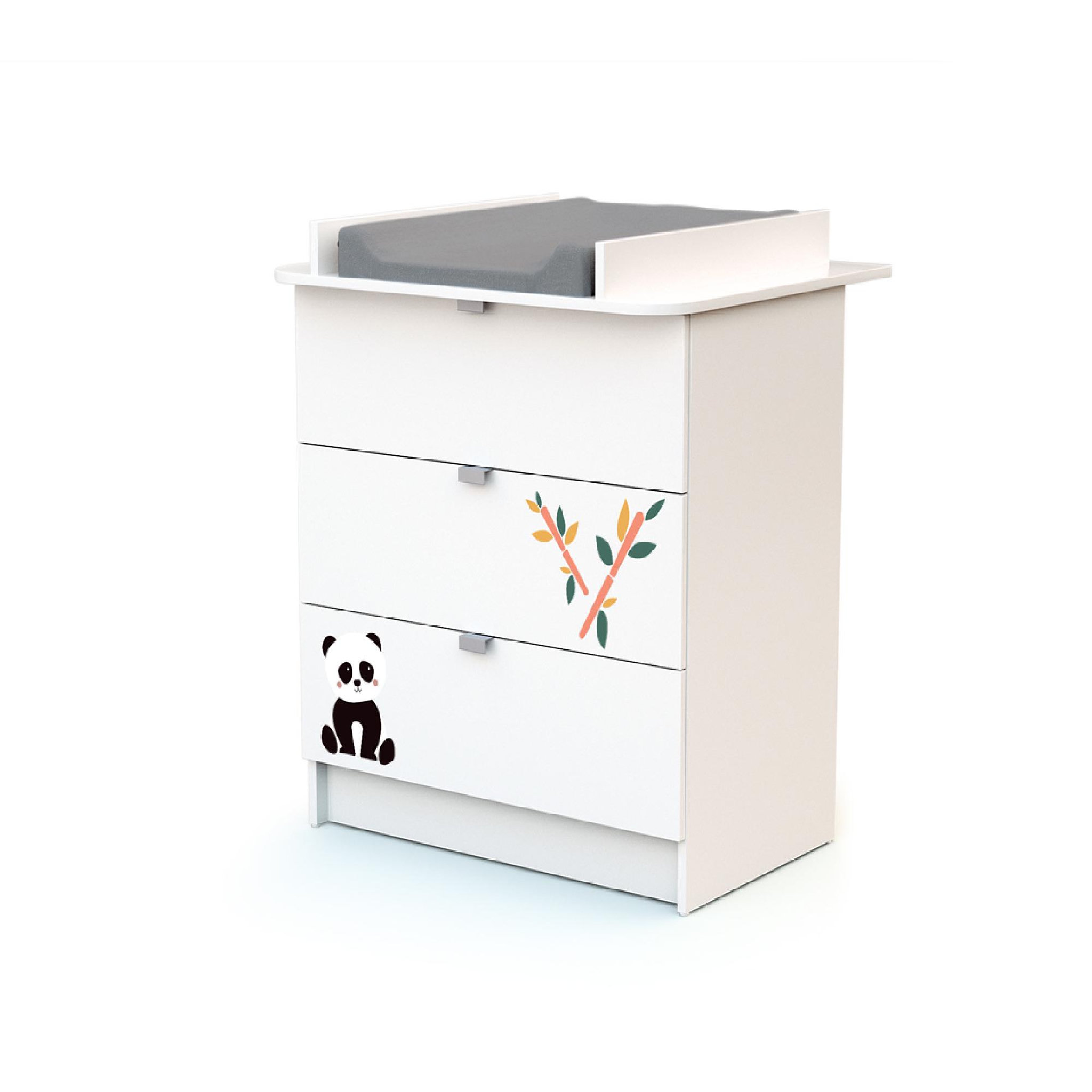 Voir la diapositive 4 : WEBABY Chambre bébé lit et commode à langer en bois ALBA