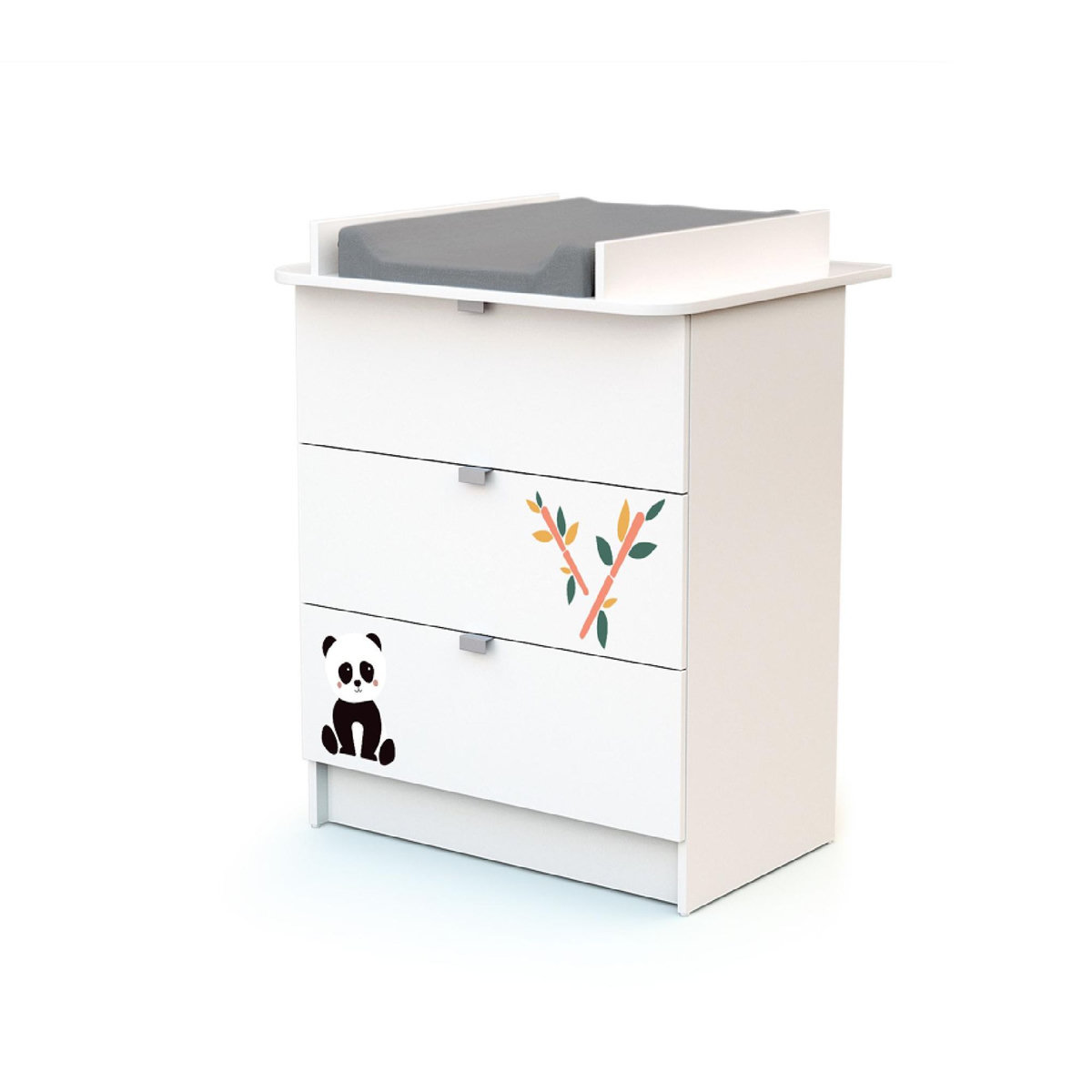 WEBABY Chambre bébé lit et commode à langer en bois ALBA