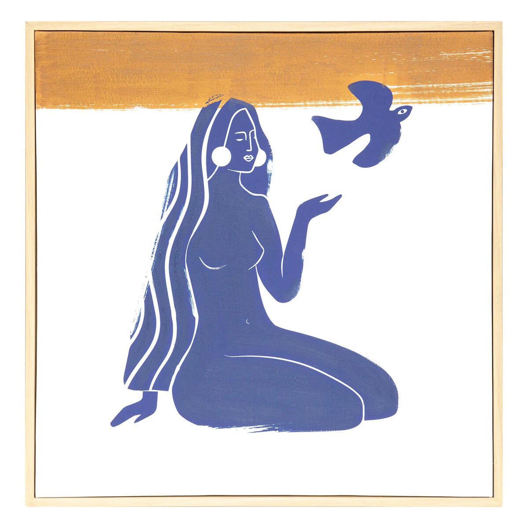 ATMOSPHERA Tableau imprimé déco  melody  45x45cm bleu