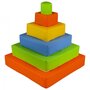  Pyramide- lot de 6 gros blocs bleu, rose, gris, turquoise