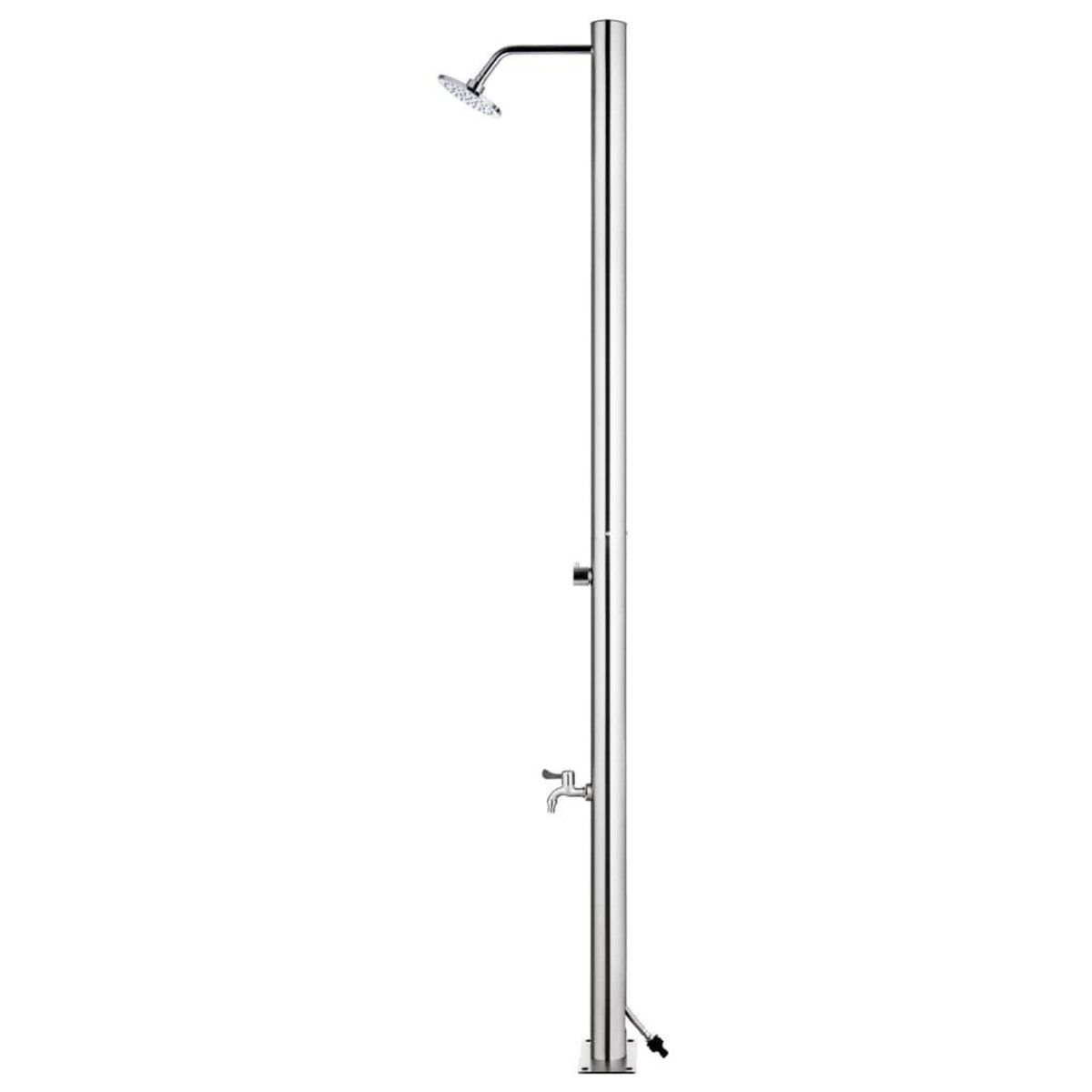 VIDAXL Douche de jardin avec base gris 220 cm Acier inoxydable