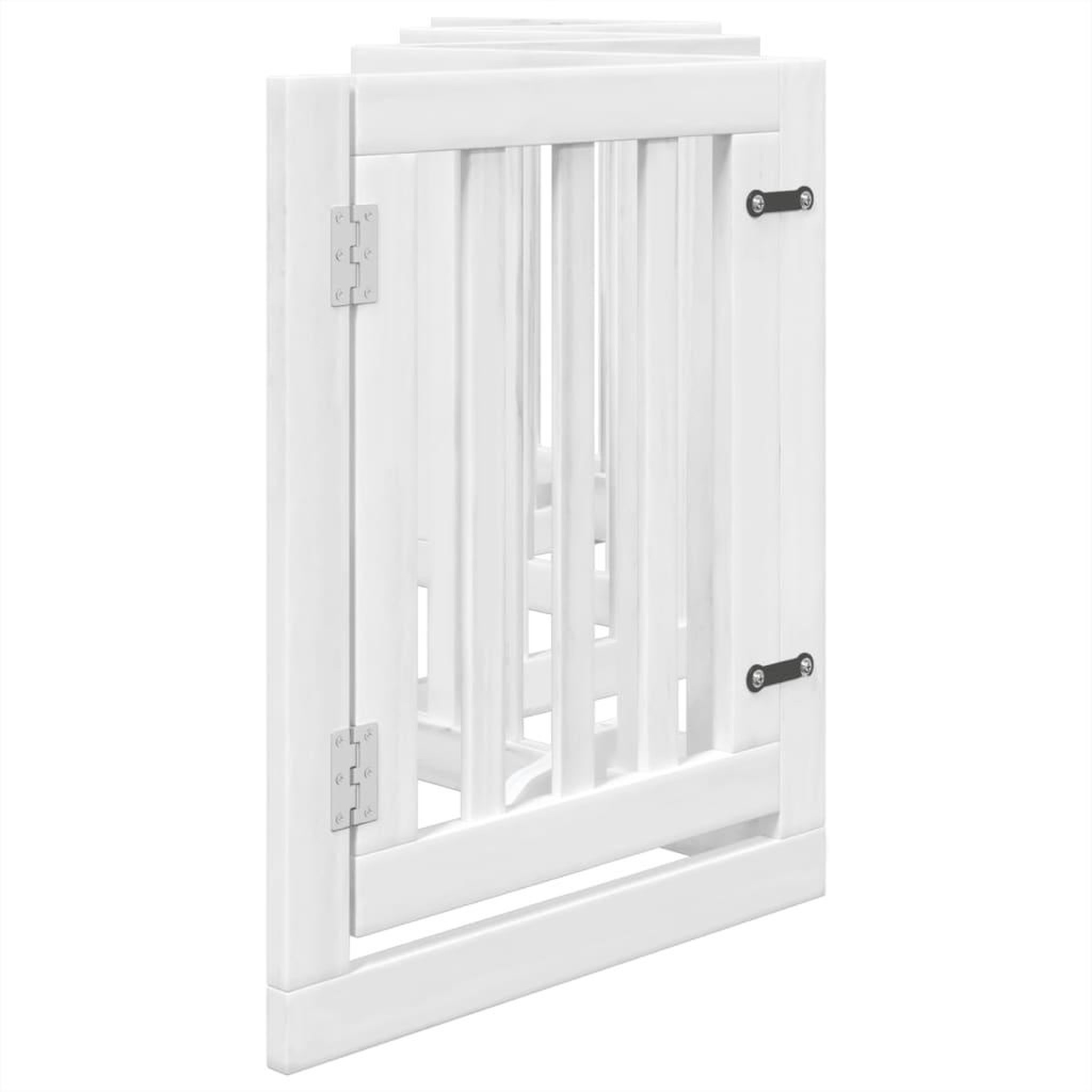 Voir la diapositive 5 : VIDAXL Barriere pour chiens et porte 6 panneaux blanc bois de peuplier