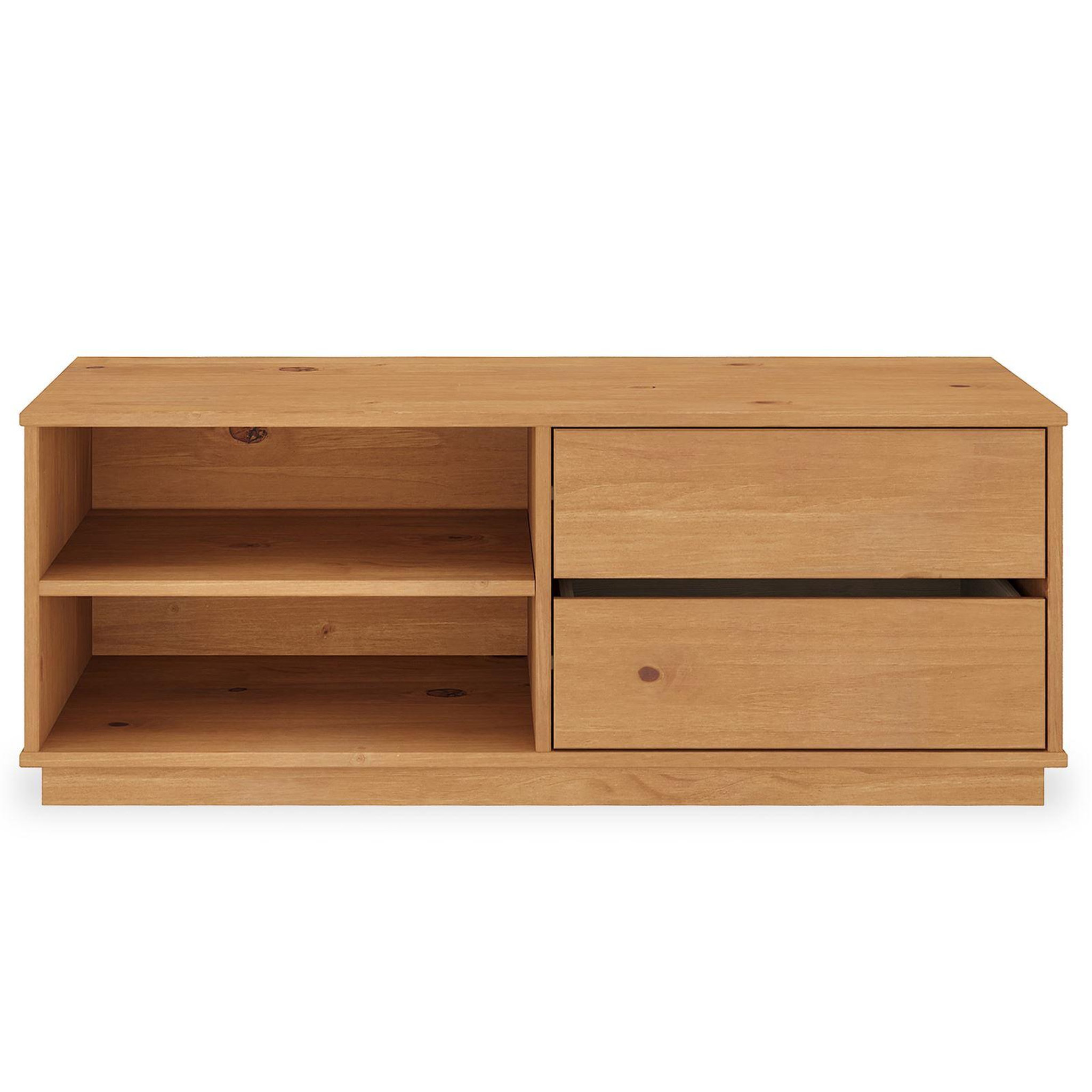 Voir la diapositive 1 : IDIMEX Meuble TV MAITE L 110 cm 2 tiroirs en bois massif