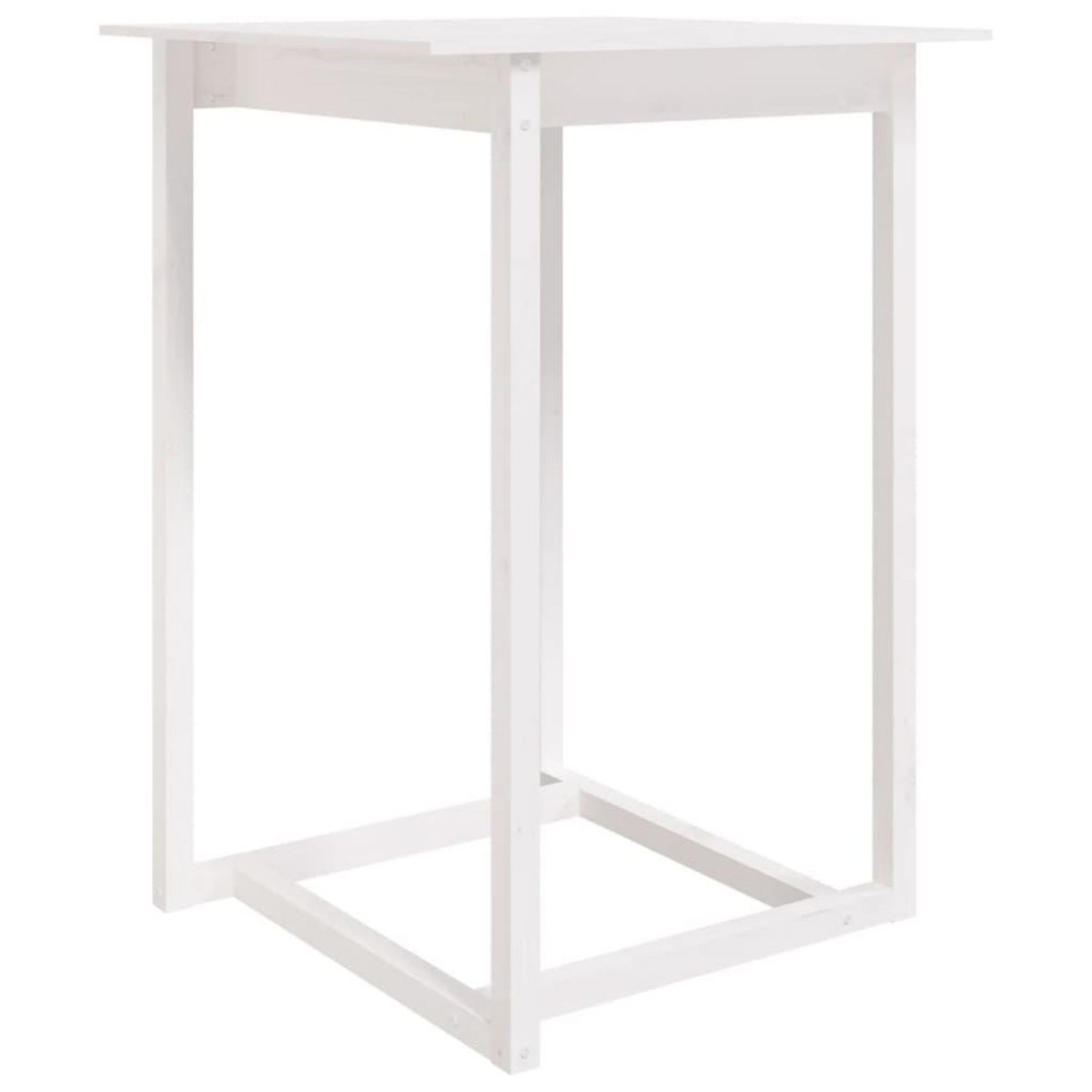 VIDAXL Table de bar Blanc 80x80x110 cm Bois massif de pin