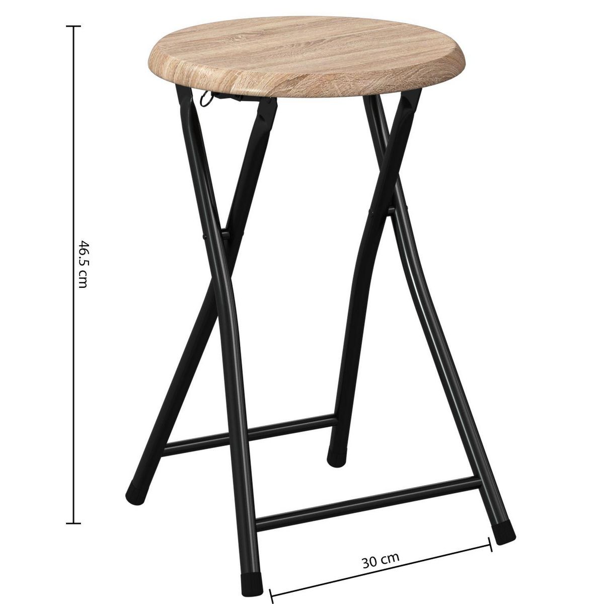 TOILINUX Lot de 2 Tabourets pliants en métal et MDF