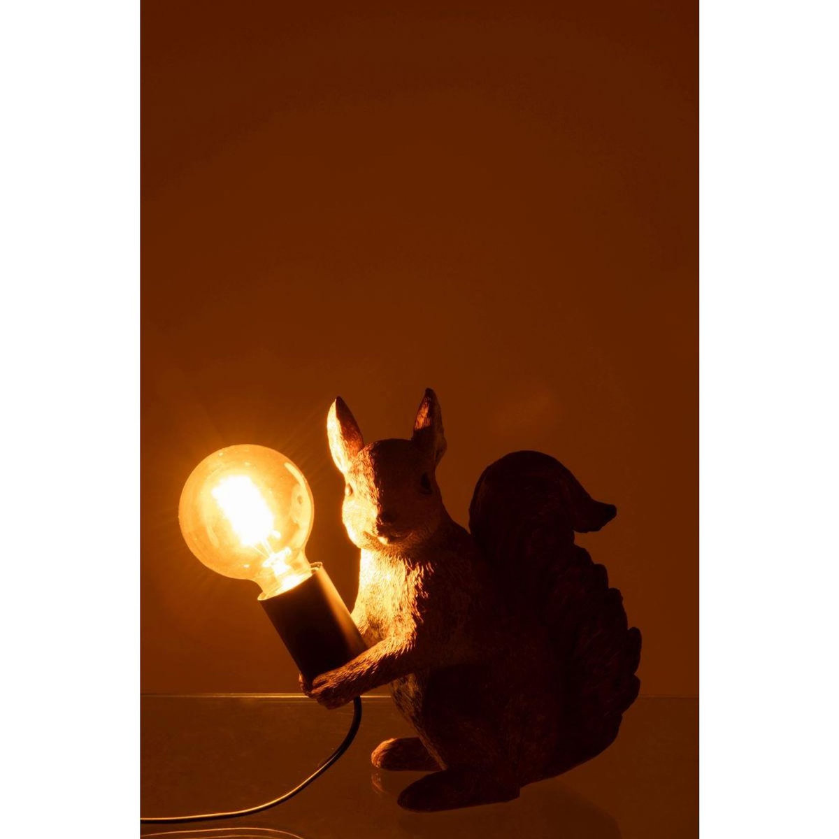 Paris Prix Lampe à Poser en Résine  Écureuil  25cm Marron