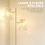 Voir la diapositive 5 : HOMCOM Lampadaire sur pied design H.165cm double tête réglable verre conique métal doré