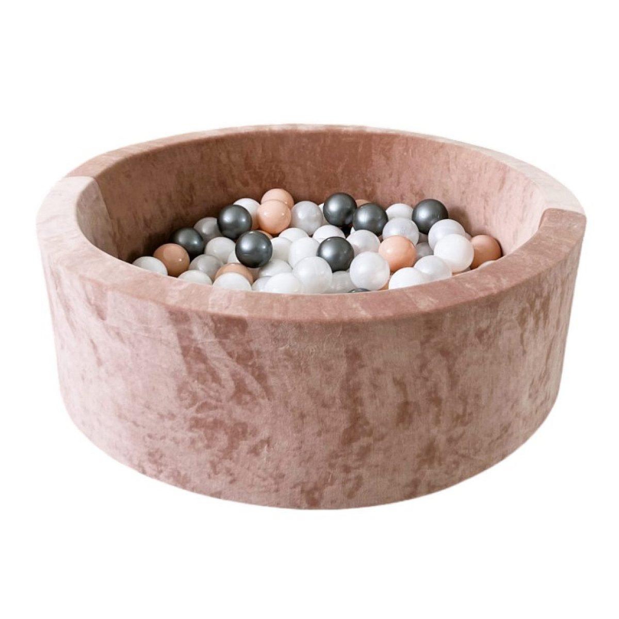 MONIO FOR KIDS Piscine à balles en velours 90 cm beige + 200 balles