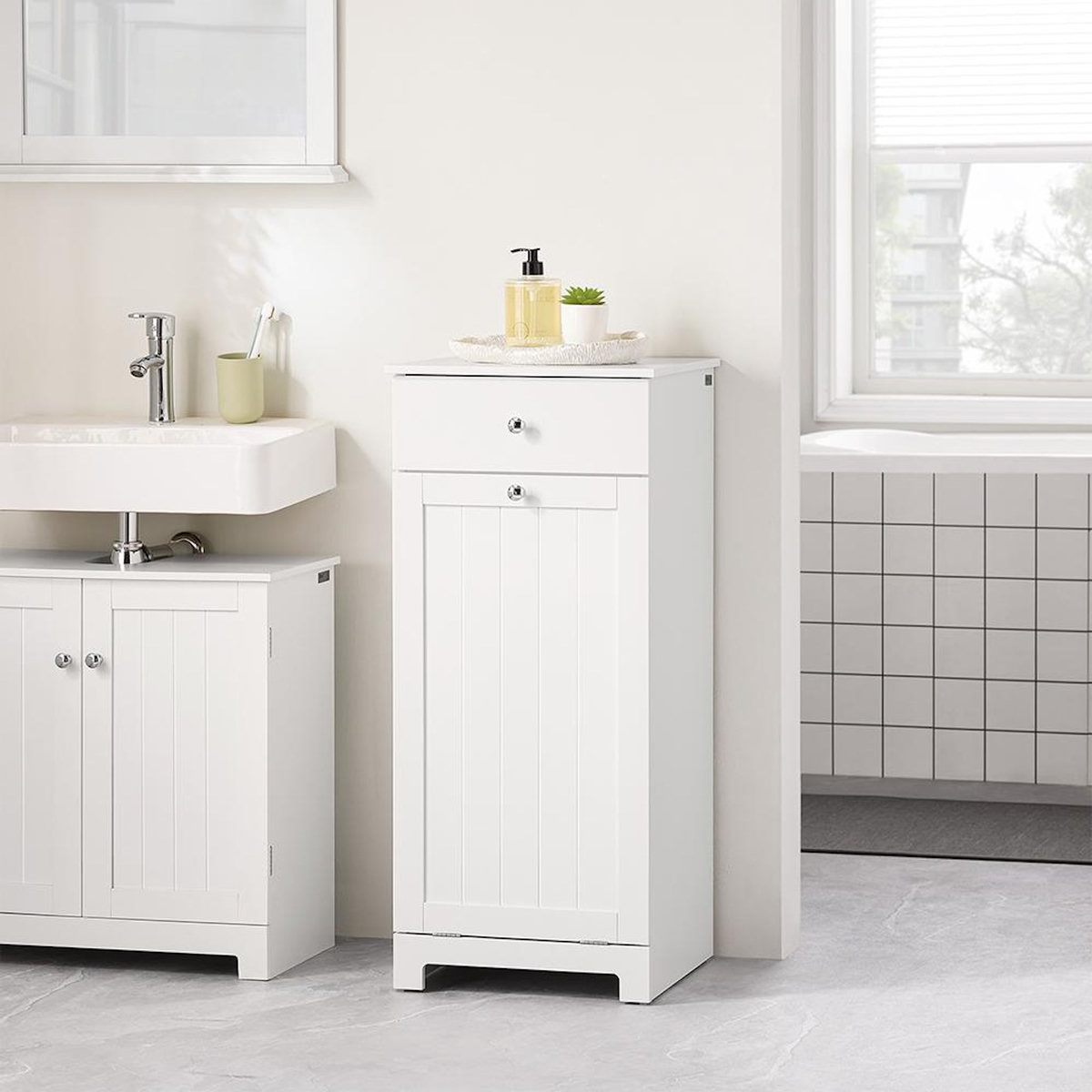 SOBUY SoBuy - Meuble de salle de bain bas avec un tiroir - Moderne - BZR21-II