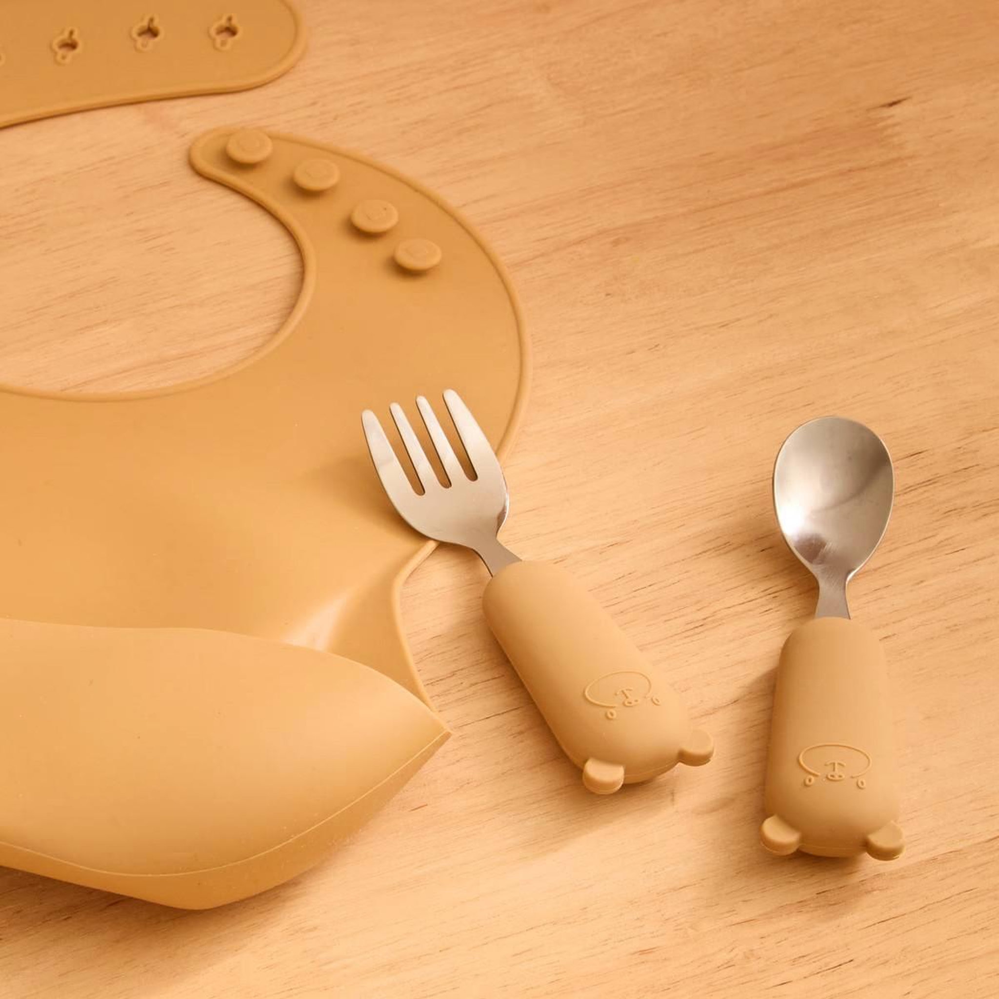 Voir la diapositive 2 : Atmosphera Kids Set couverts enfant  yum  16cm ocre