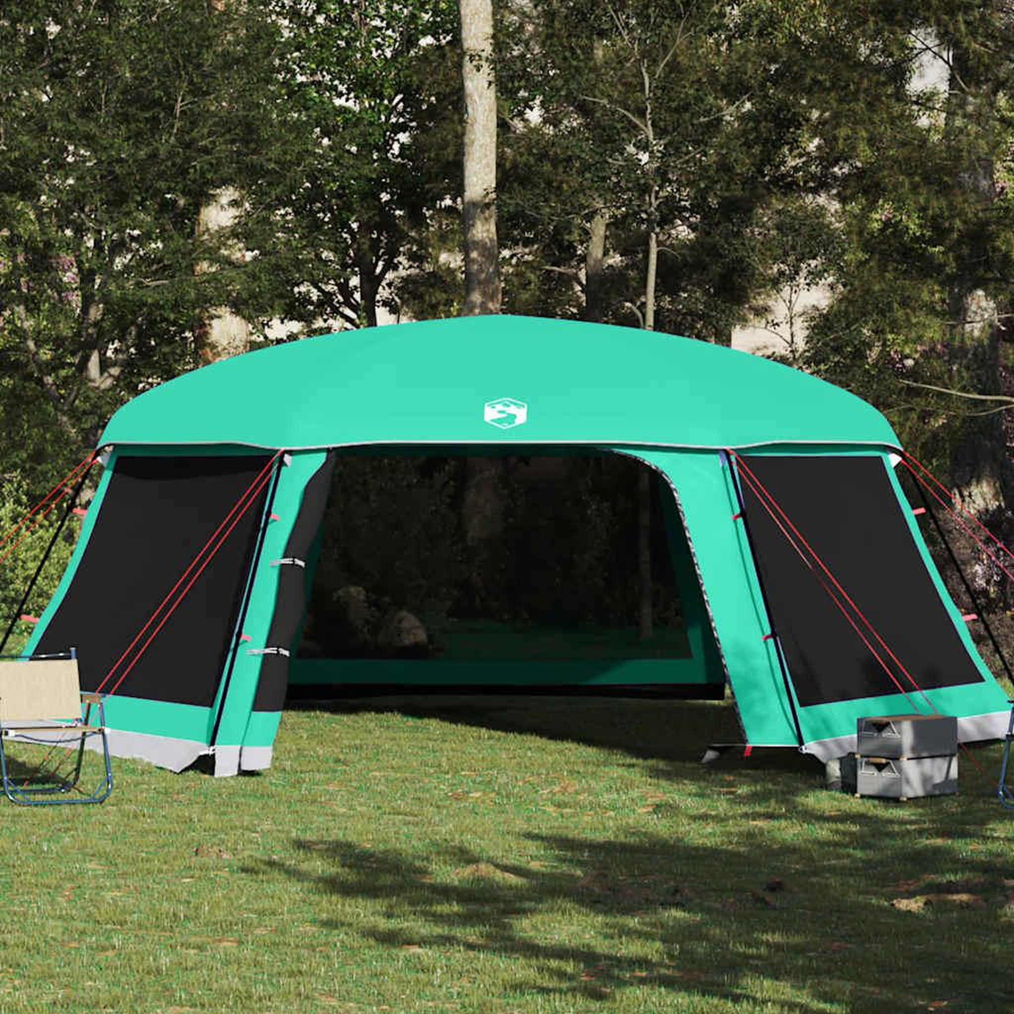 Voir la diapositive 4 : VIDAXL Tente piscine toit amovible parois maille vert d'eau 670x590 cm
