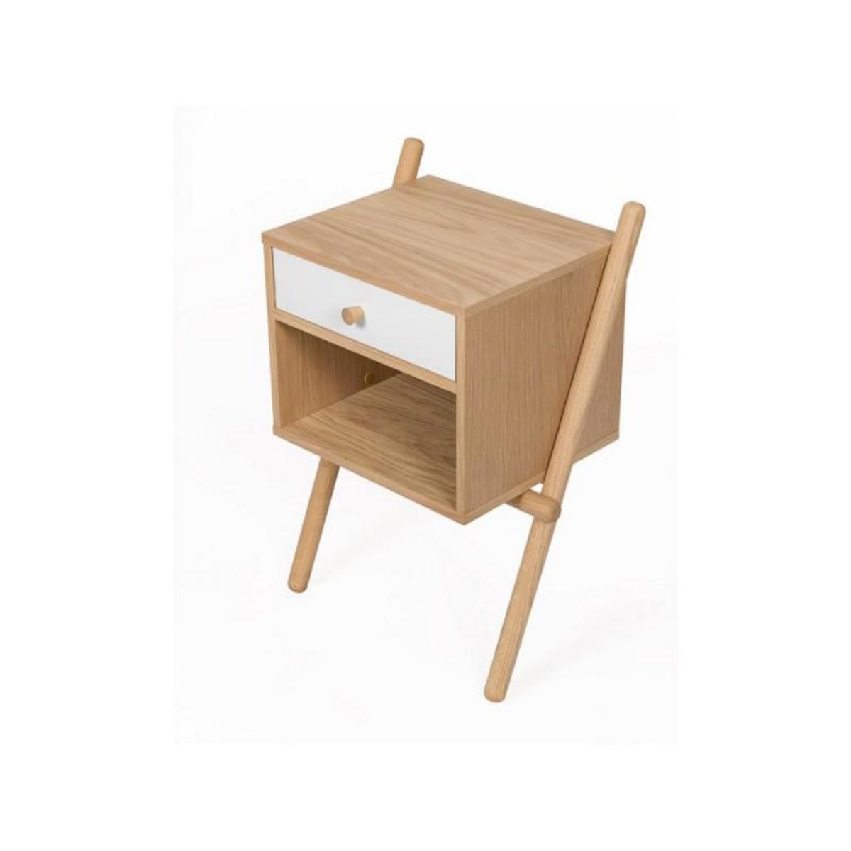 Paris Prix Table de Chevet Murale 1 Tiroir  Wiru  70cm Chêne & Blanc