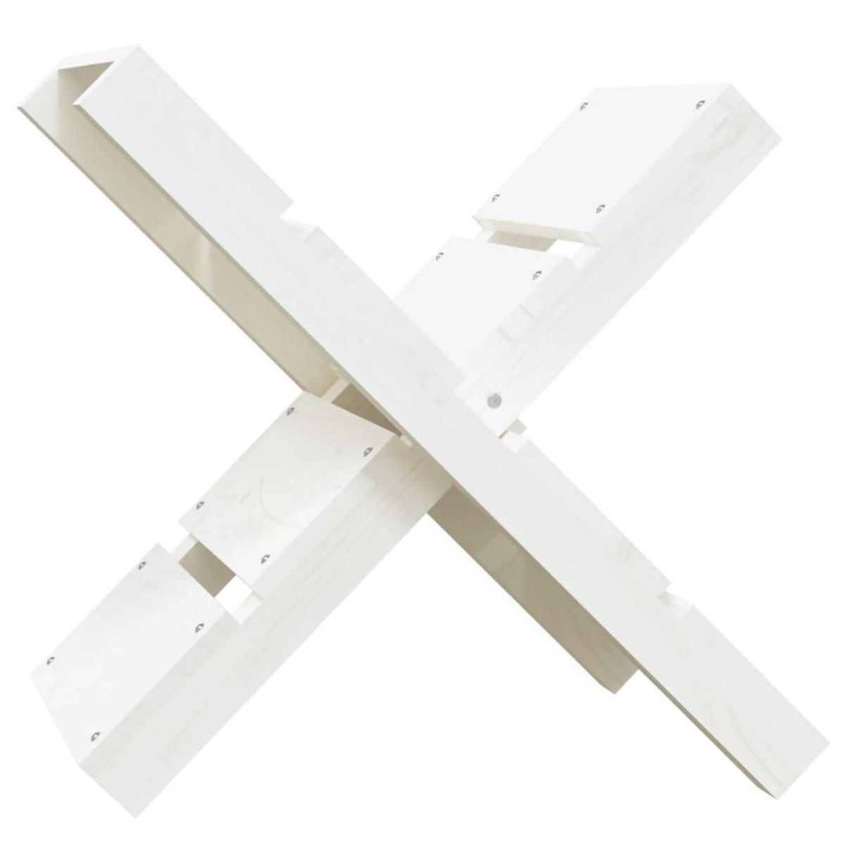 VIDAXL Porte-buches Blanc 47x39,5x48 cm Bois massif de pin