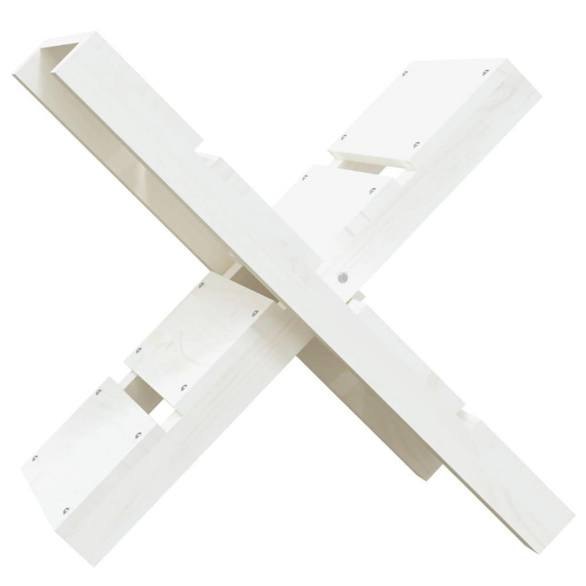VIDAXL Porte-buches Blanc 47x39,5x48 cm Bois massif de pin