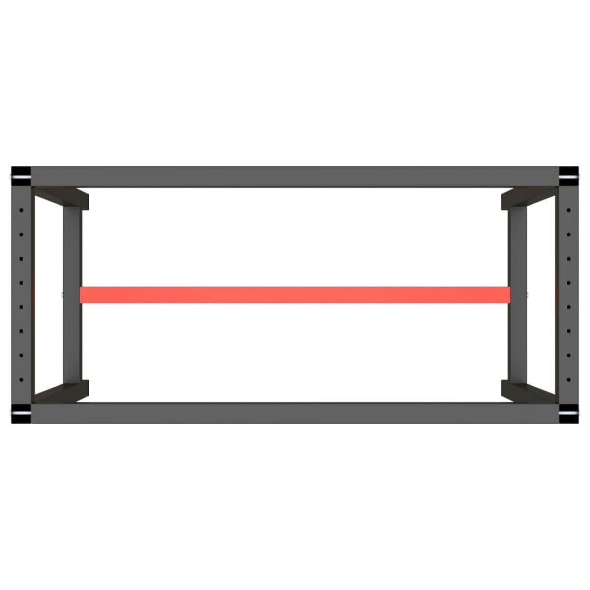 VIDAXL Cadre de banc de travail Noir et rouge mat 110x50x79 cm Metal