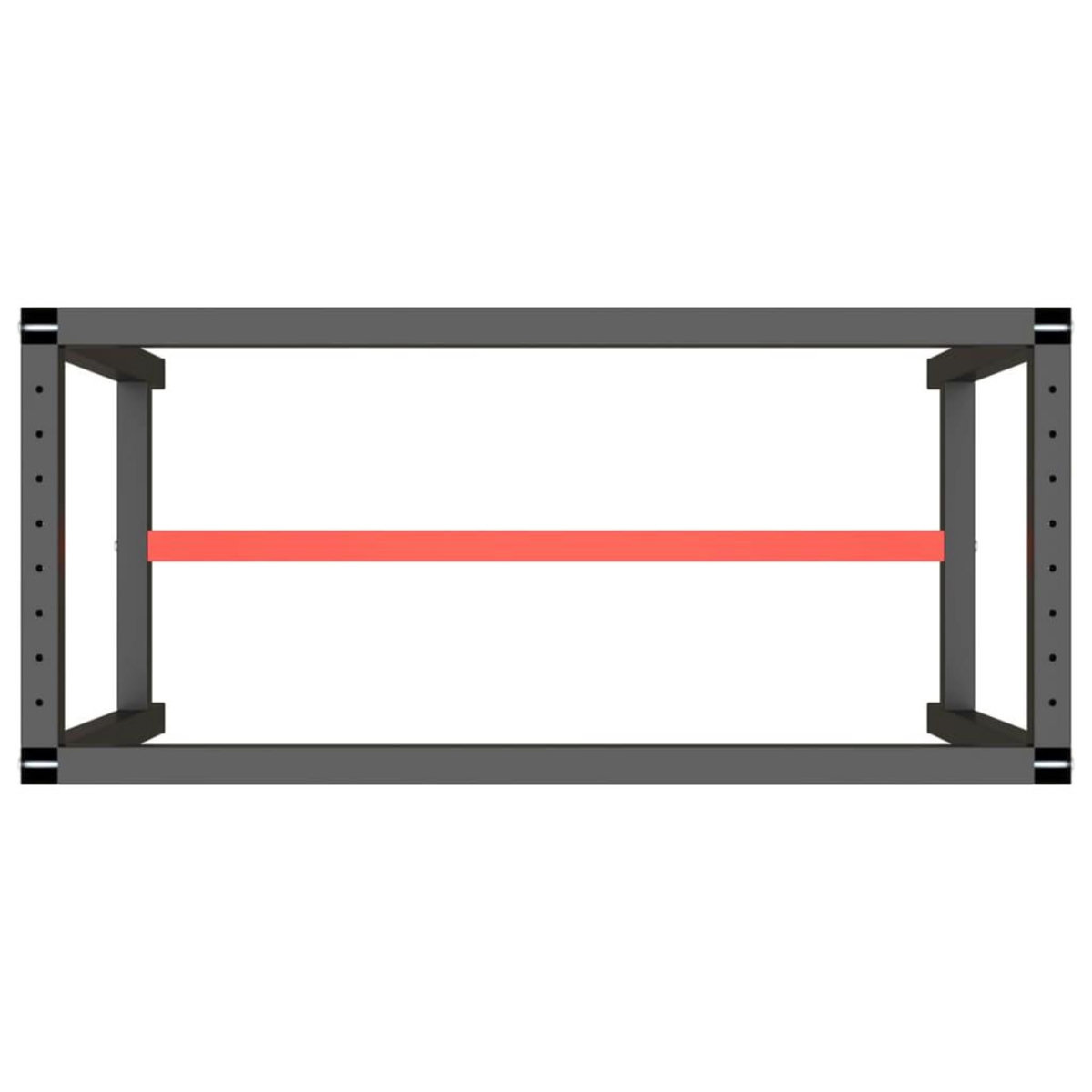 VIDAXL Cadre de banc de travail Noir et rouge mat 110x50x79 cm Metal