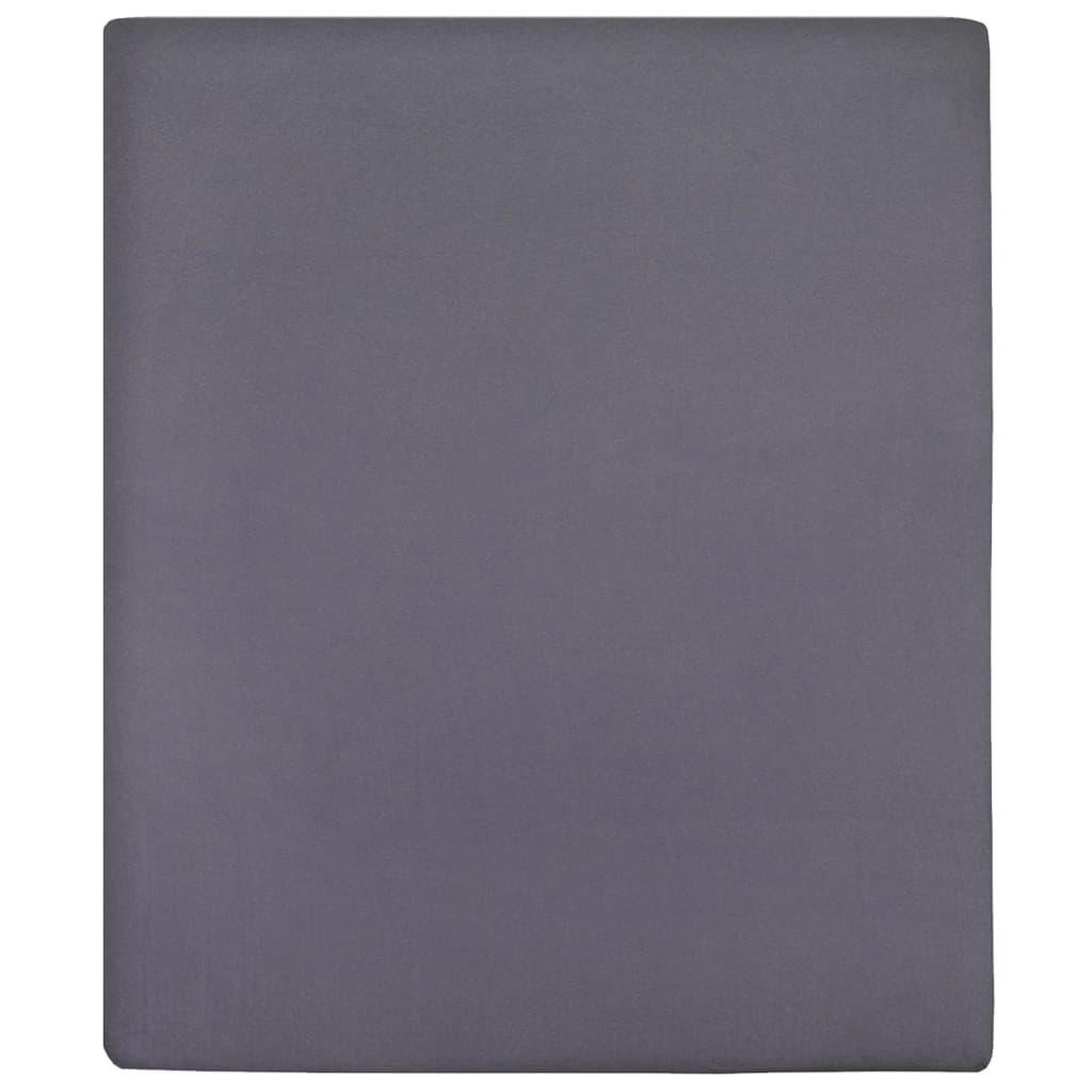 Voir la diapositive 2 : VIDAXL Draps-housses Jersey 2 pcs Anthracite 160x200 cm Coton
