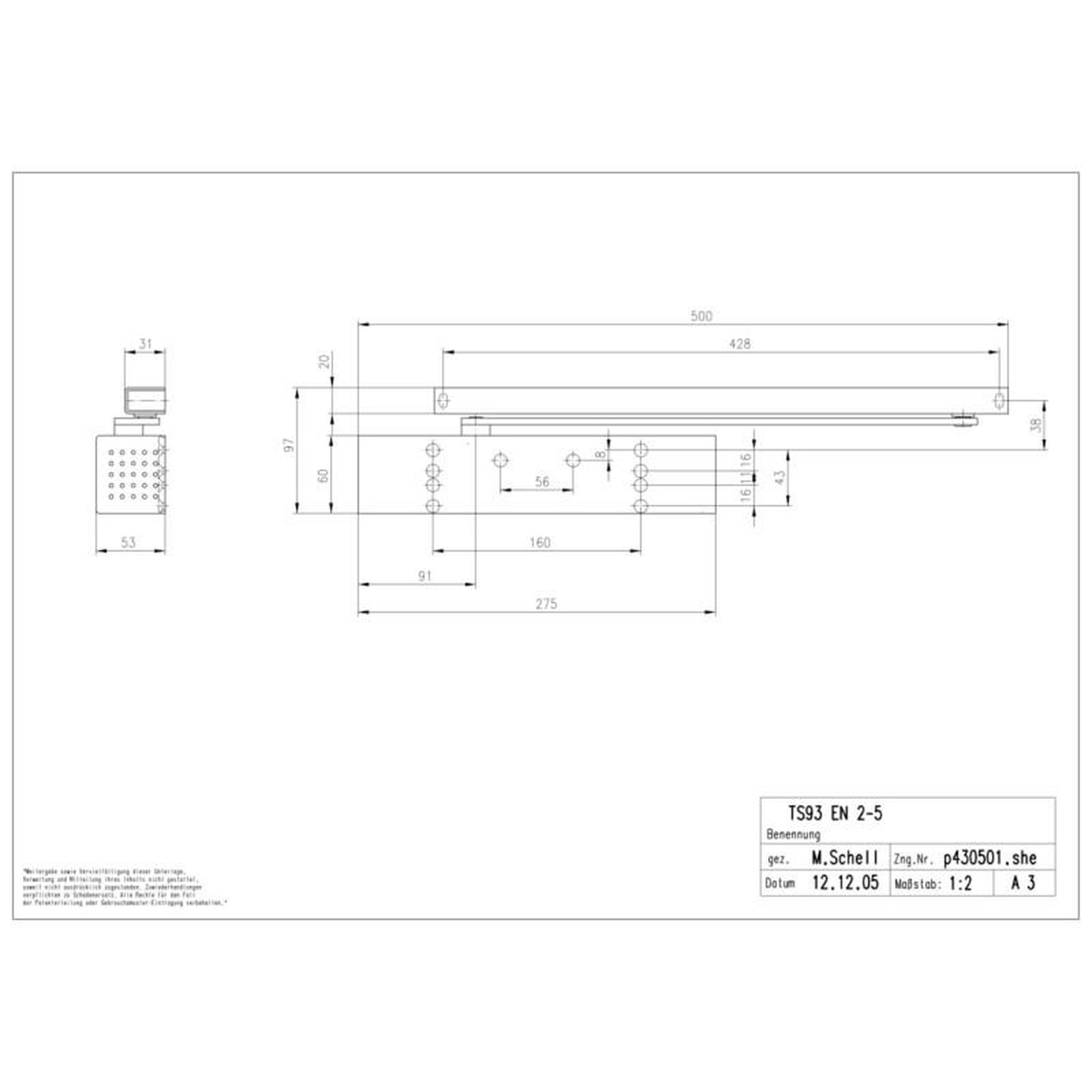 Voir la diapositive 3 : DORMA Ferme porte TS 93BC DC CONTUR F2 5 sans bras argent DORMA 43520001