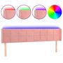 Voir la diapositive 2 : VIDAXL Tete de lit a LED Rose 203x16x78/88 cm Velours