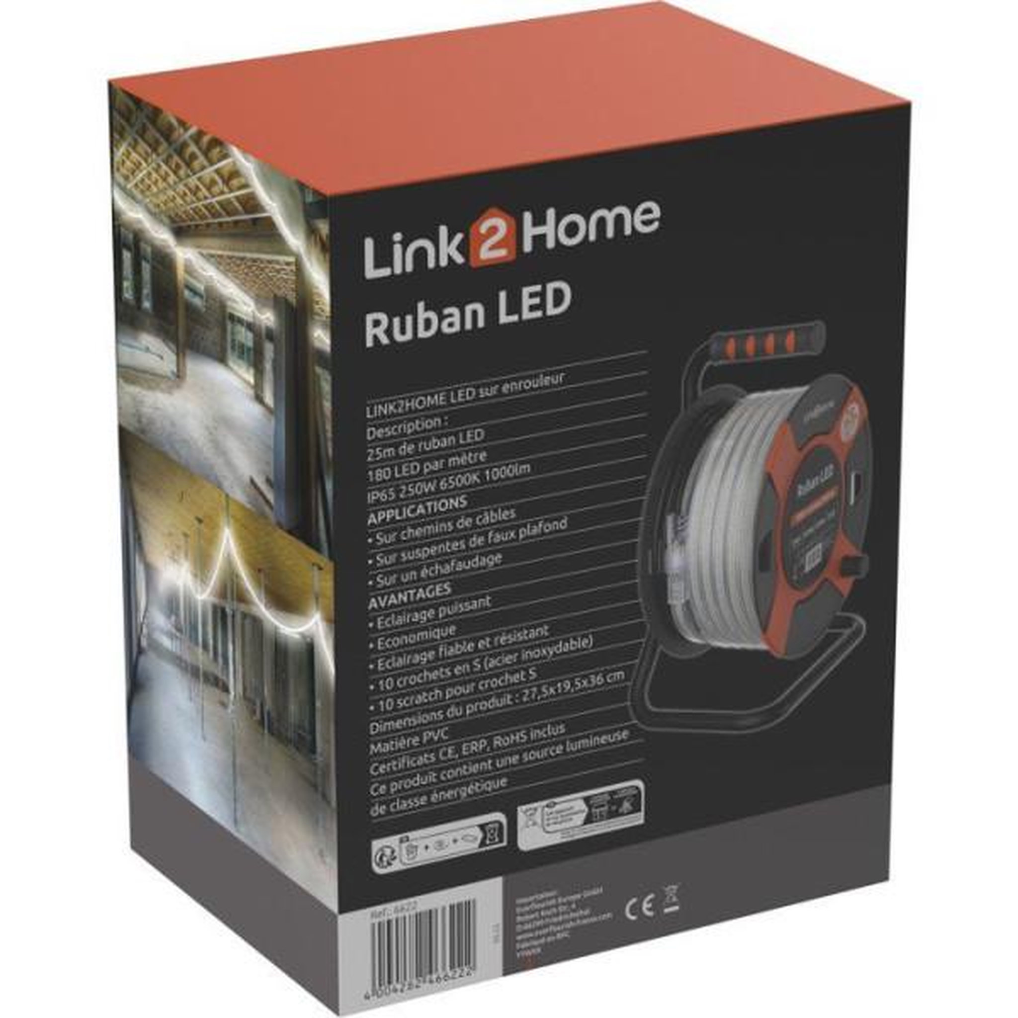 Voir la diapositive 4 : LINK2HOME Enrouleur led - link2home - 25 m - 1000 lm - 10 w