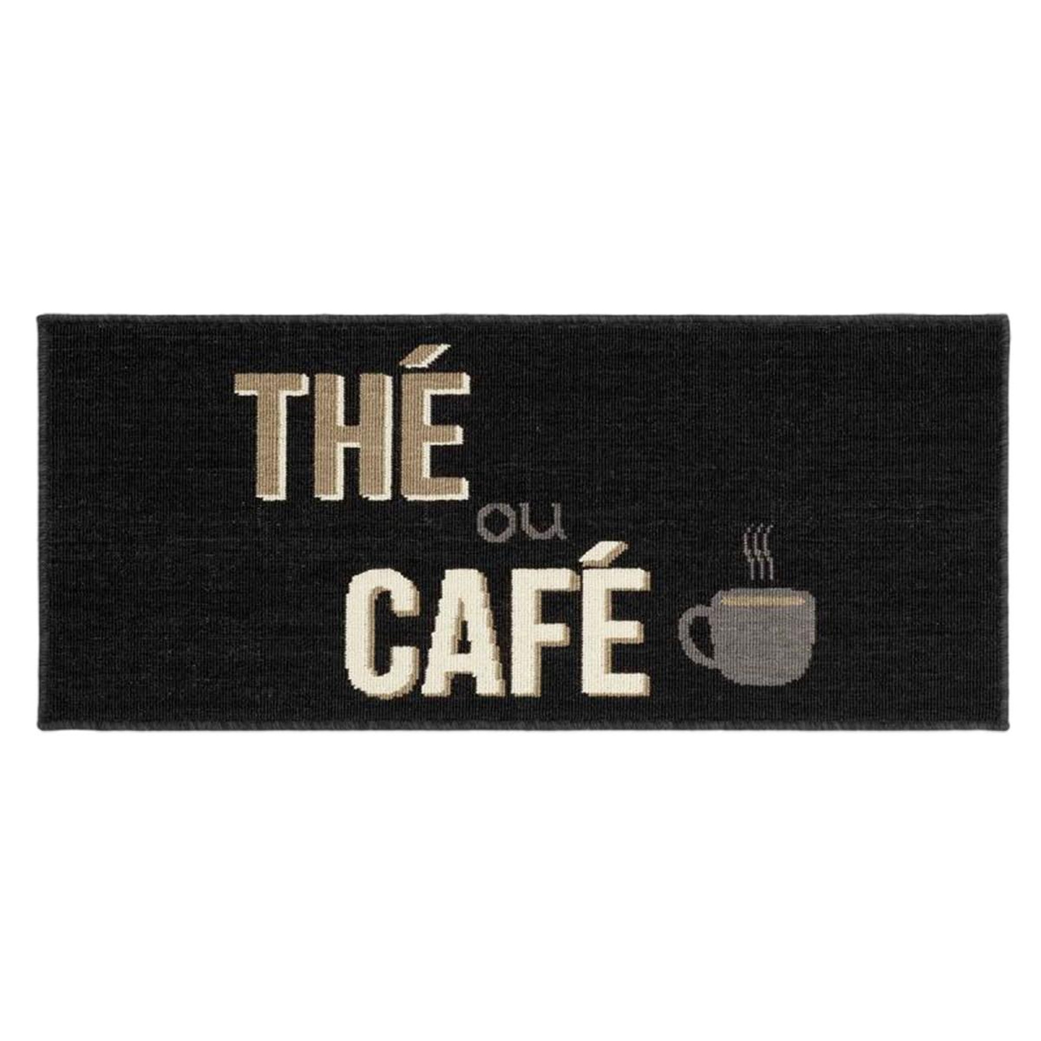 Douceur d'Intérieur Tapis de cuisine  breakfast  50x120cm noir