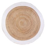 The Home Deco Factory Tapis rond en jute design bicolore Sophie. Coloris disponibles : Noir