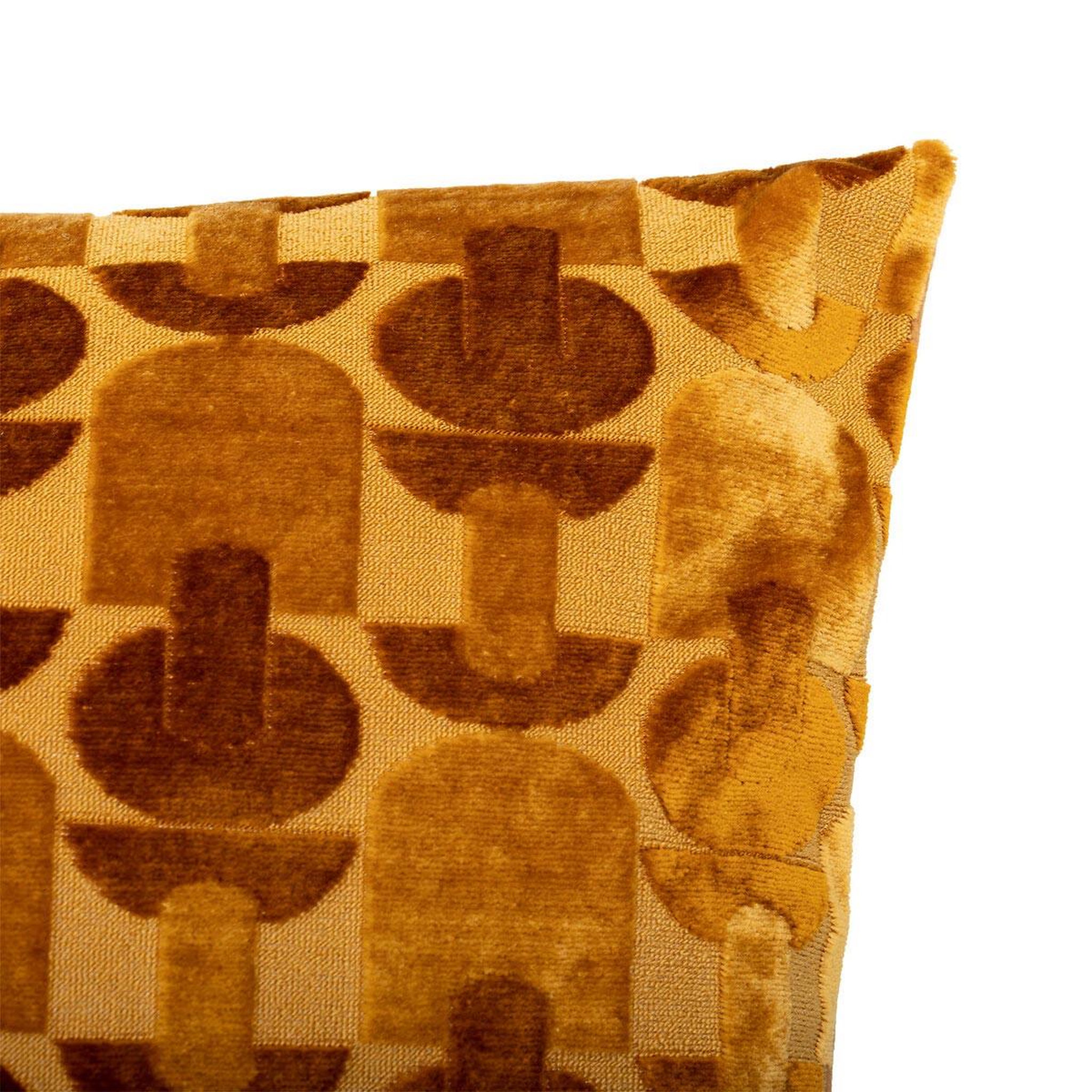 Voir la diapositive 2 : ATMOSPHERA Coussin jacquard en velours  luna  35x75cm ocre