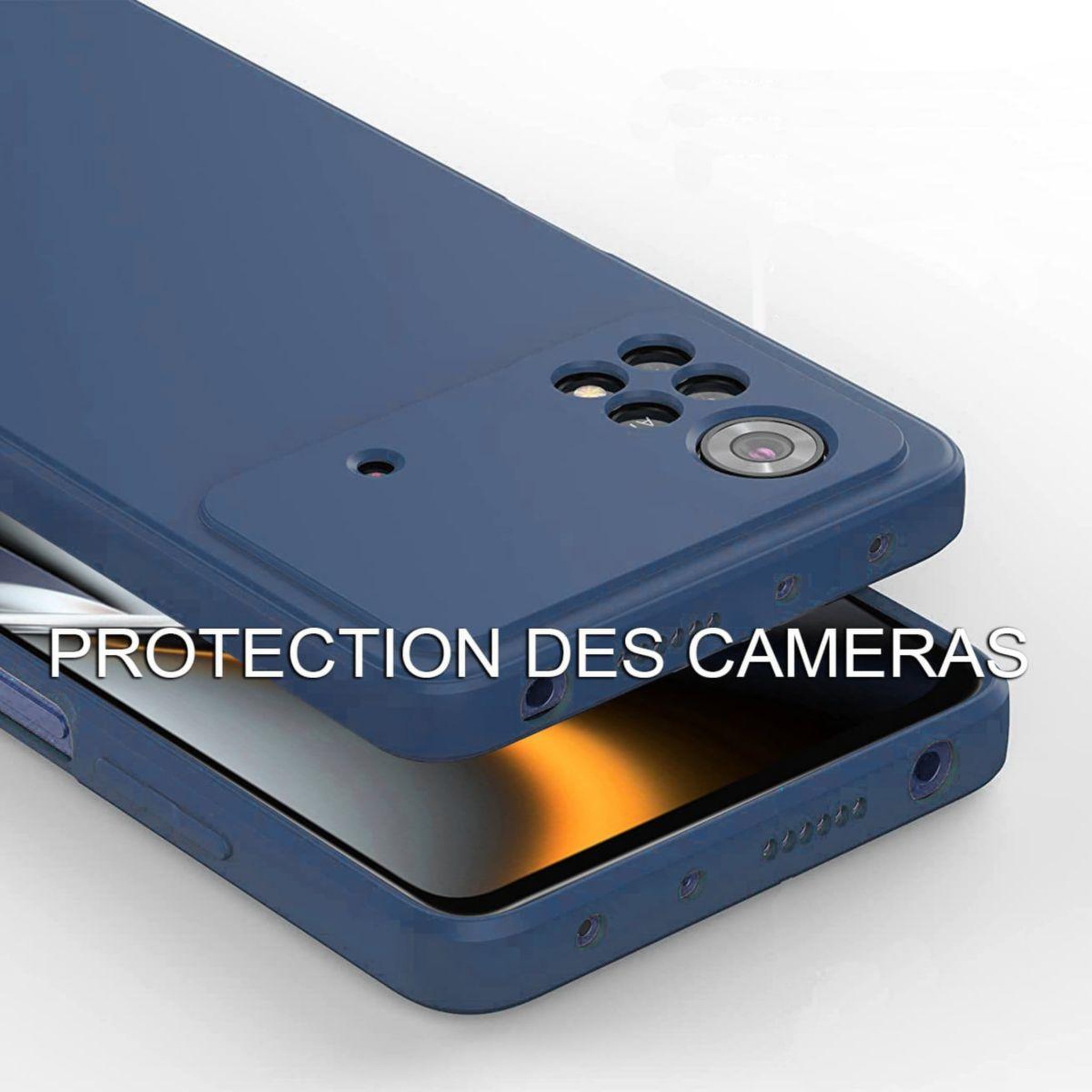 Voir la diapositive 2 : IBROZ Coque xiaomi poco m4 pro 4g silicone bleu