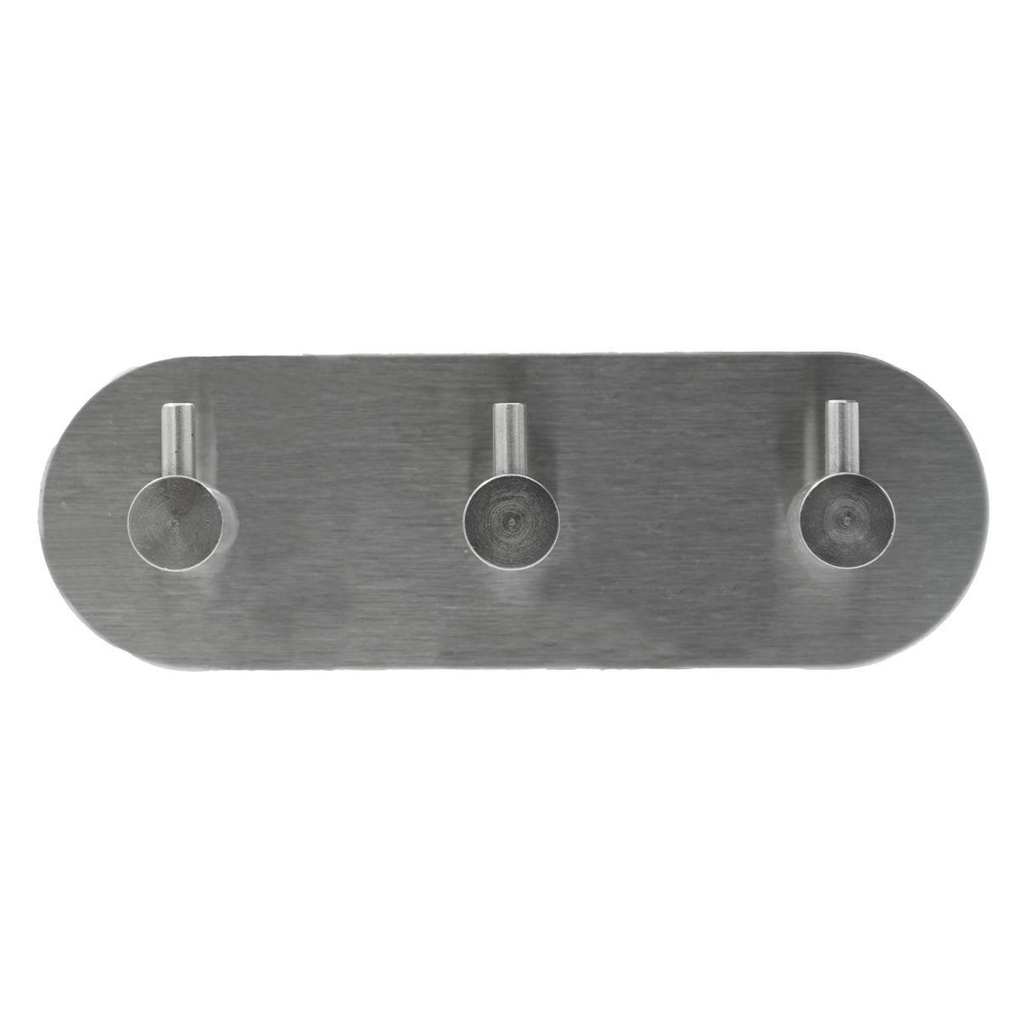 Douceur d'Intérieur Patère adhésive ovale 3 crochets  fixeo  14cm chrome
