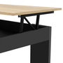 Voir la diapositive 6 : ID MARKET Table basse plateau relevable rectangulaire TARA bois noir et imitation hêtre