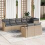 Voir la diapositive 1 : VIDAXL Salon de jardin avec coussins 9 pcs beige resine tressee