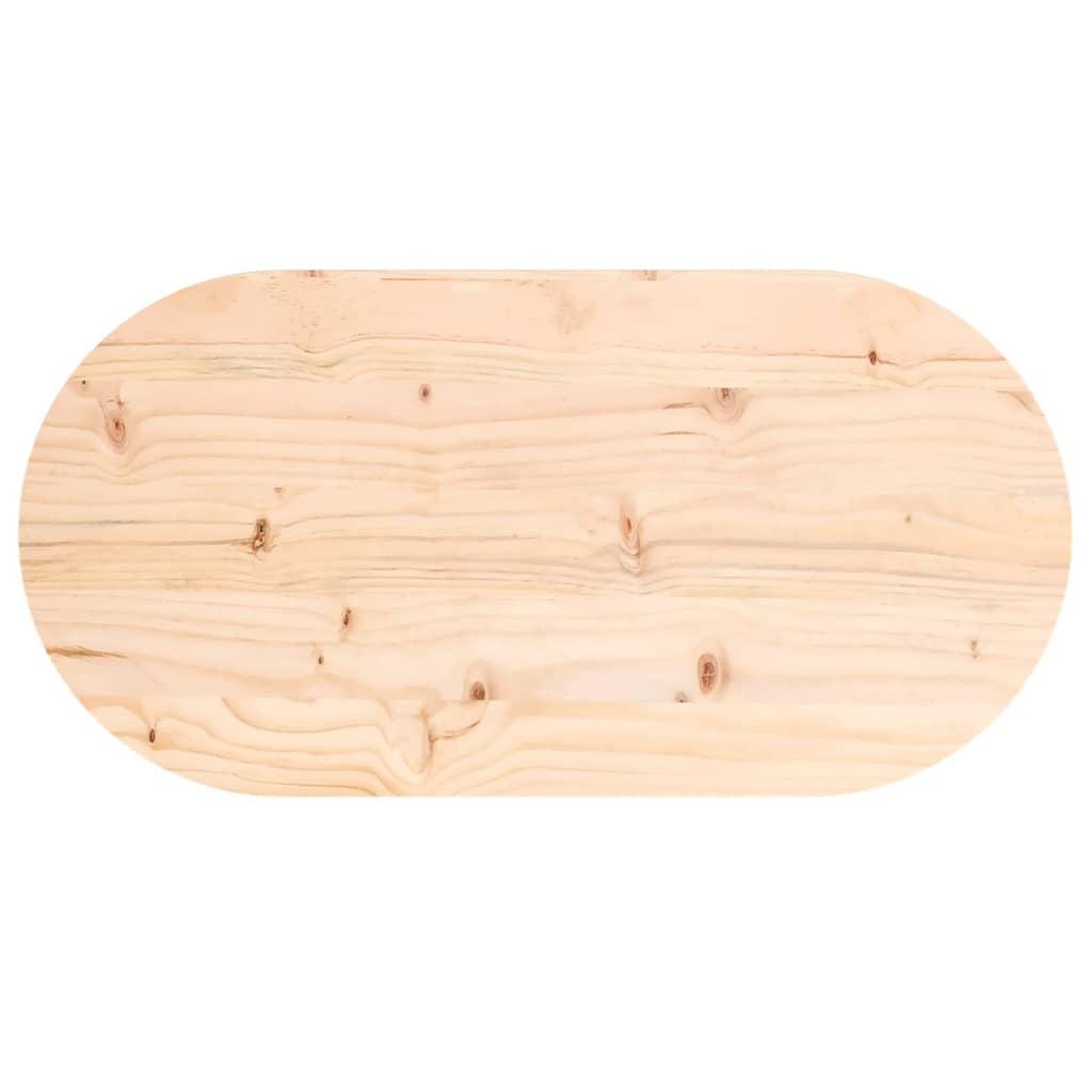 Voir la diapositive 4 : VIDAXL Dessus de table 60x30x2,5 cm bois de pin massif ovale