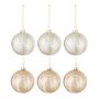 Voir la diapositive 1 : Paris Prix Lot de 6 Boules de Noël  Feuilles  8cm Beige & Or